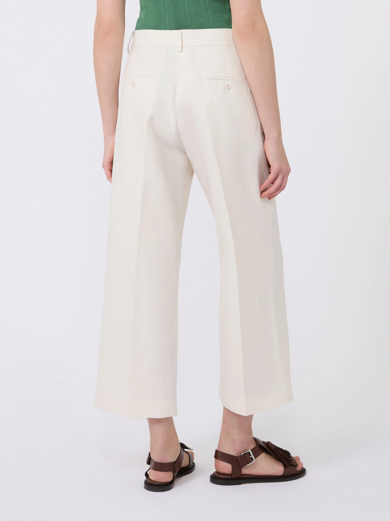 ZIRCONE Cotton and linen canvas trousers - ECRU 4