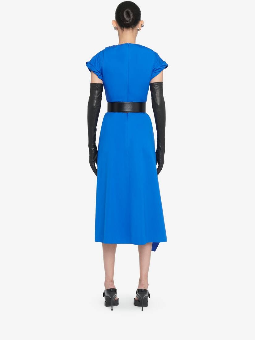 Women's Knot Detail Midi Dress in Ultramarine - 4