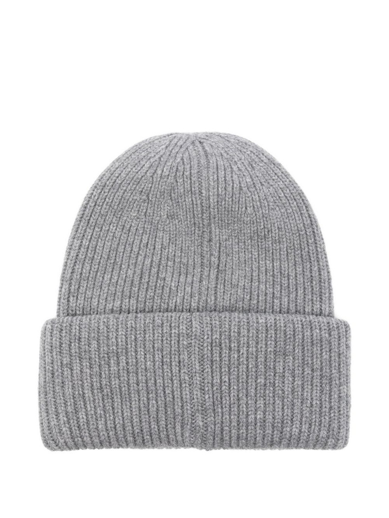 Moncler ribbed logo-patch beanie hat outlook