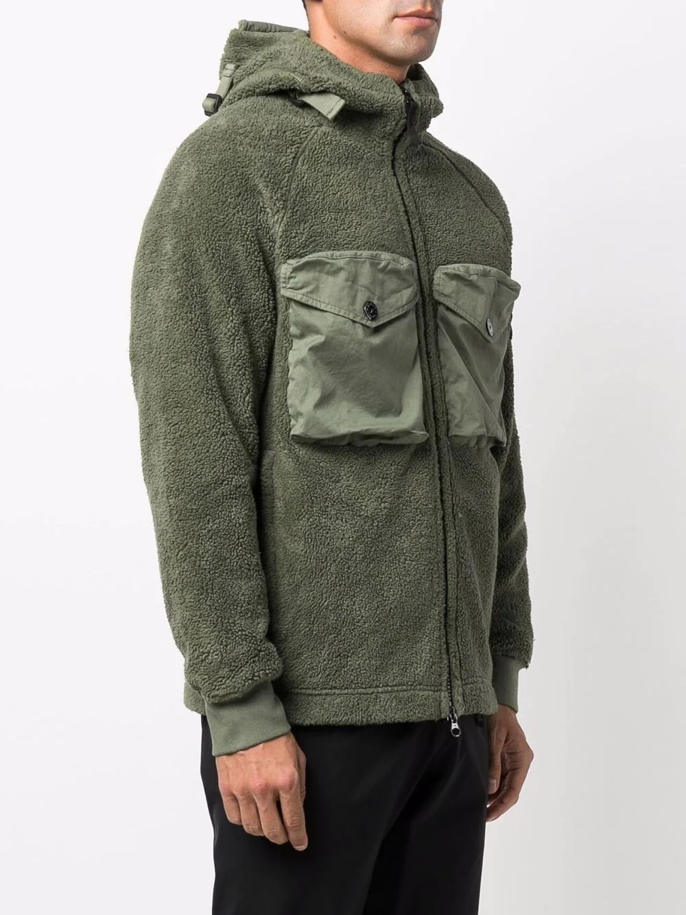 Compass-patch hooded fleece jacket - 3