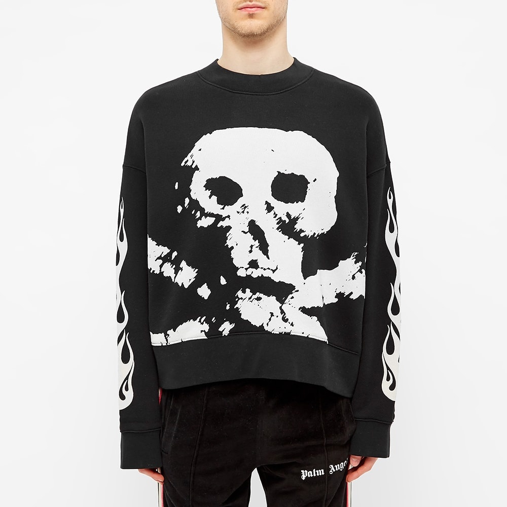 Palm Angels Skull And Flames Crew Sweat - 5