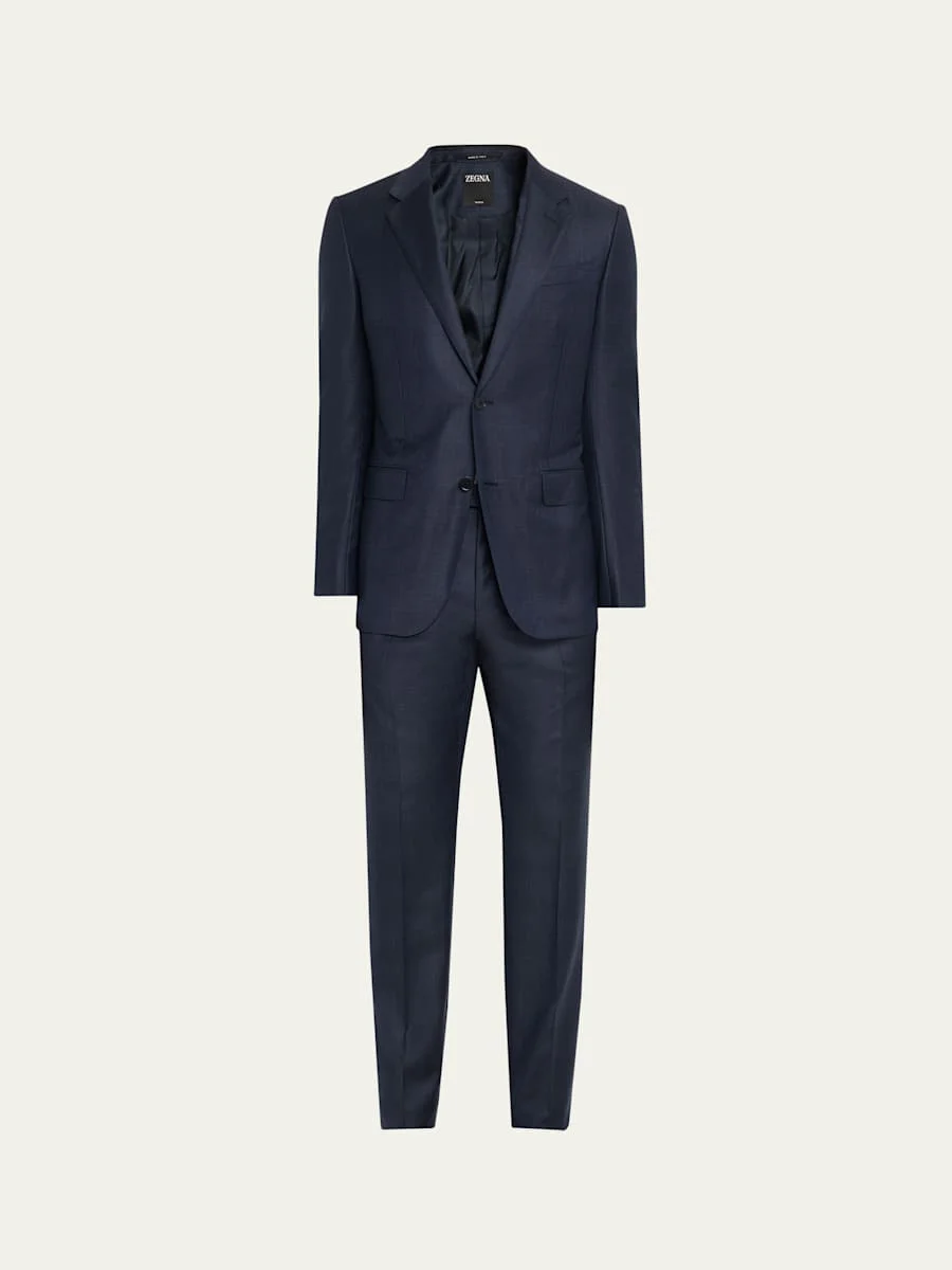 Men's Wool Tonal Plaid Two-Piece Suit - 1