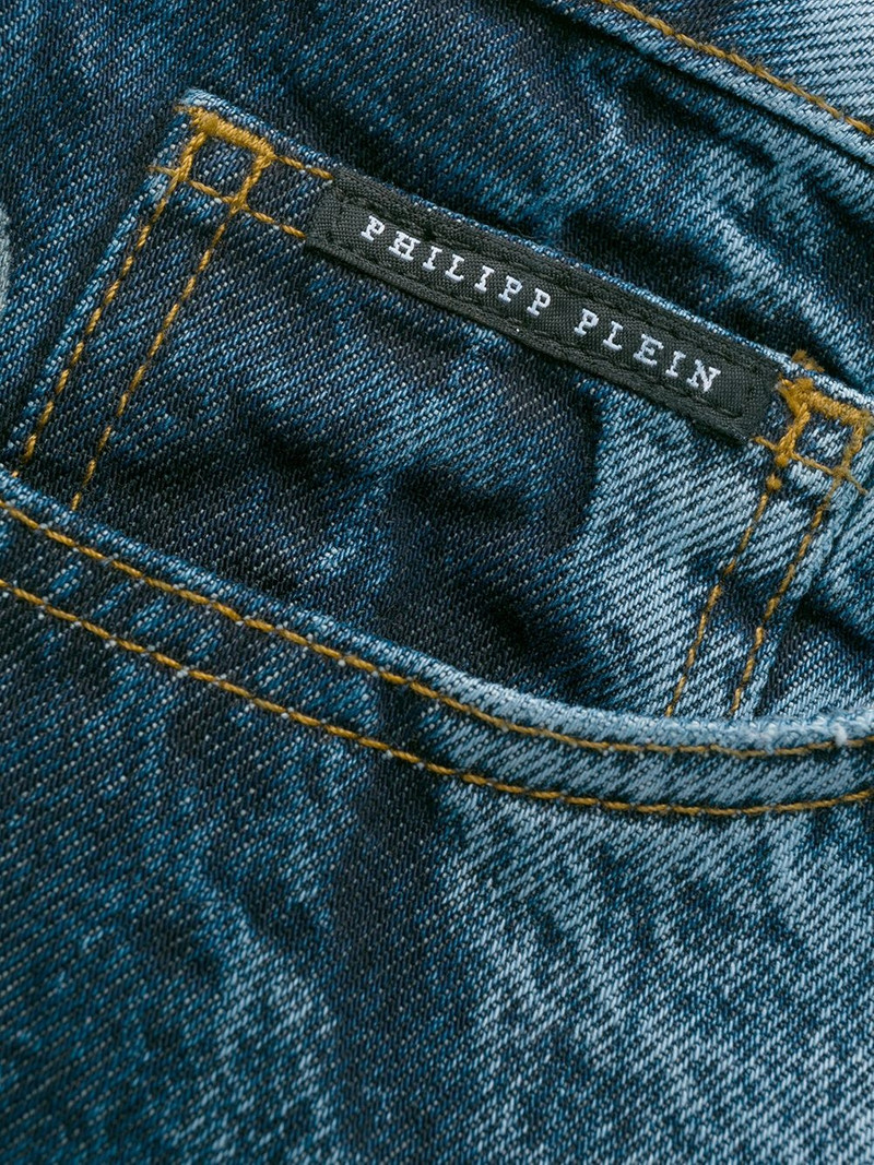 logo panelled straight-leg jeans 7