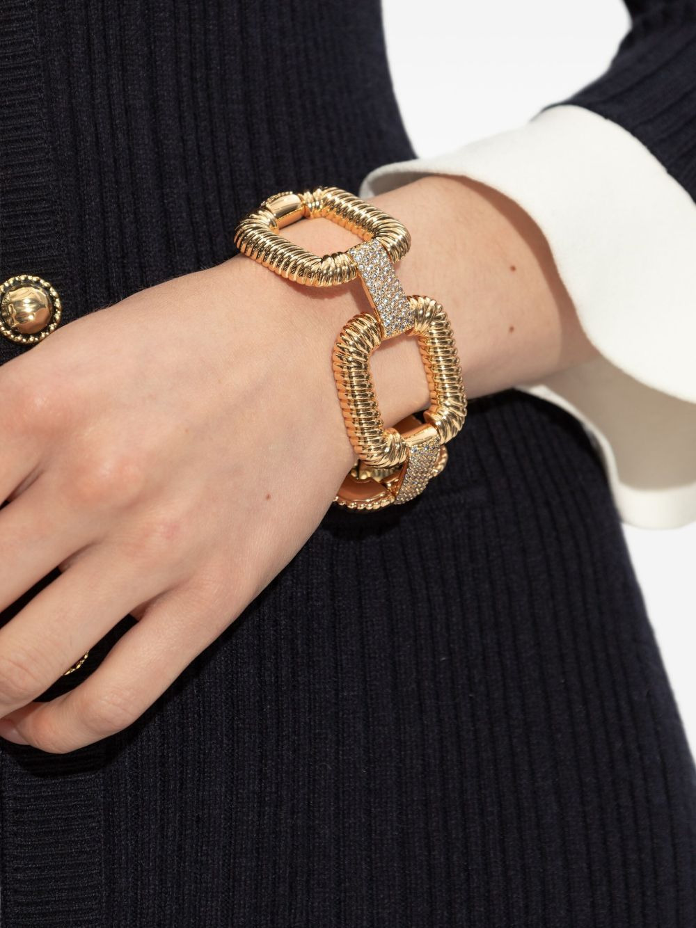 rope-detail crystal-embellished bracelet - 2