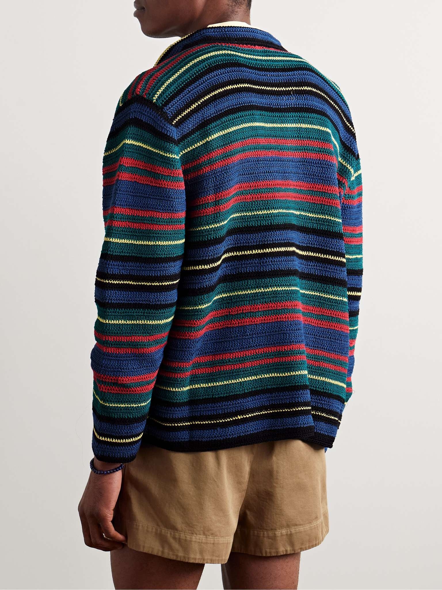 Riverbank Striped Crocheted Cotton Shirt - 3