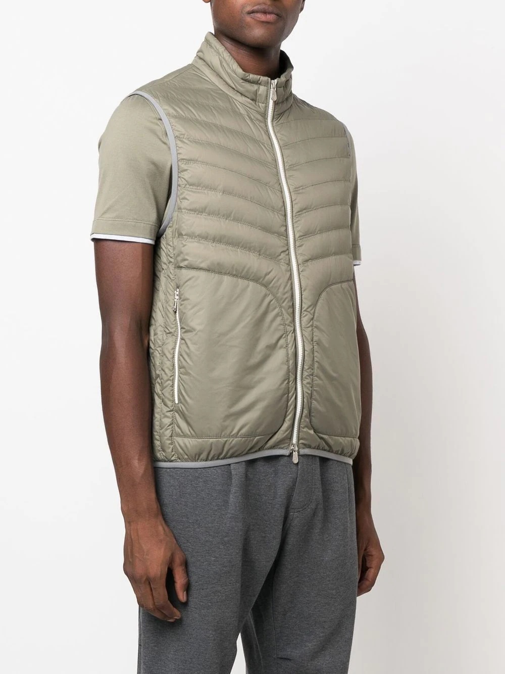 zip-up padded gilet - 3