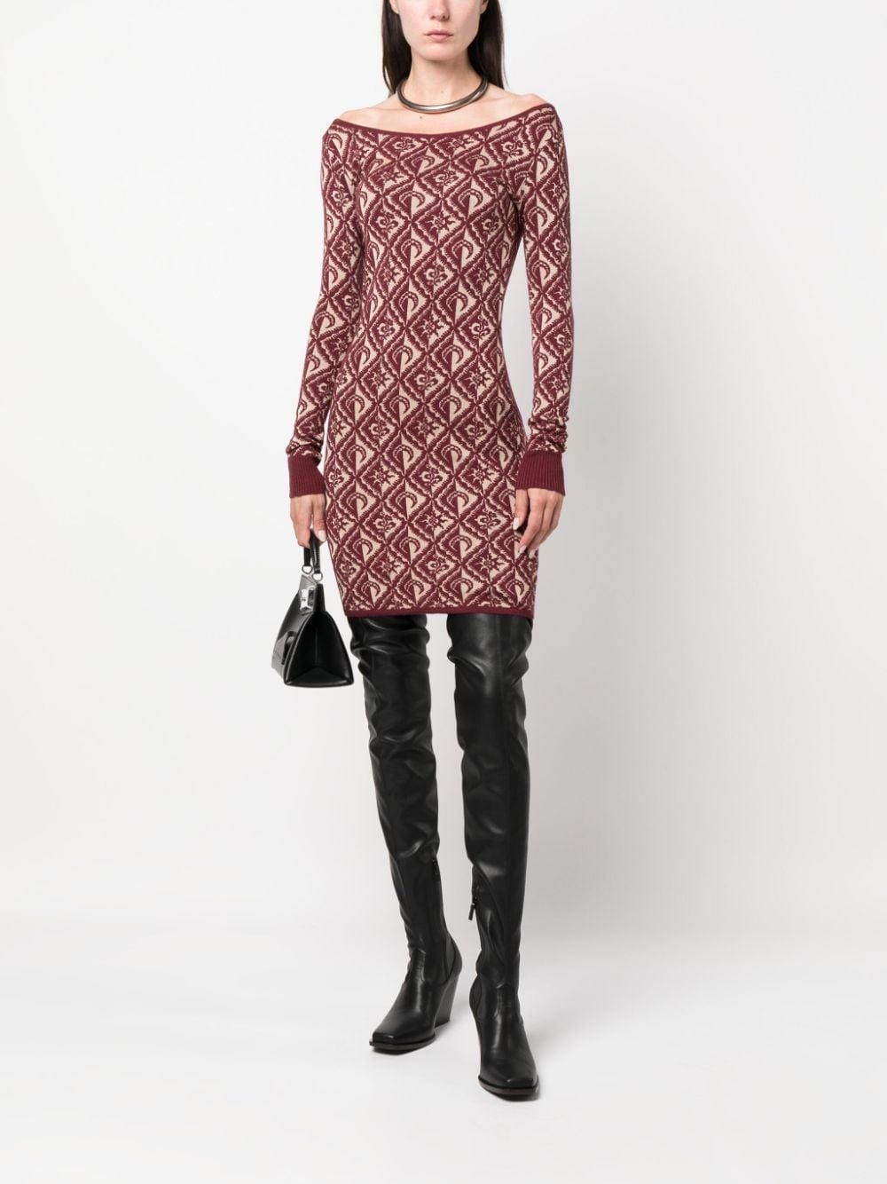 Moon Diamant-jacquard minidress - 2