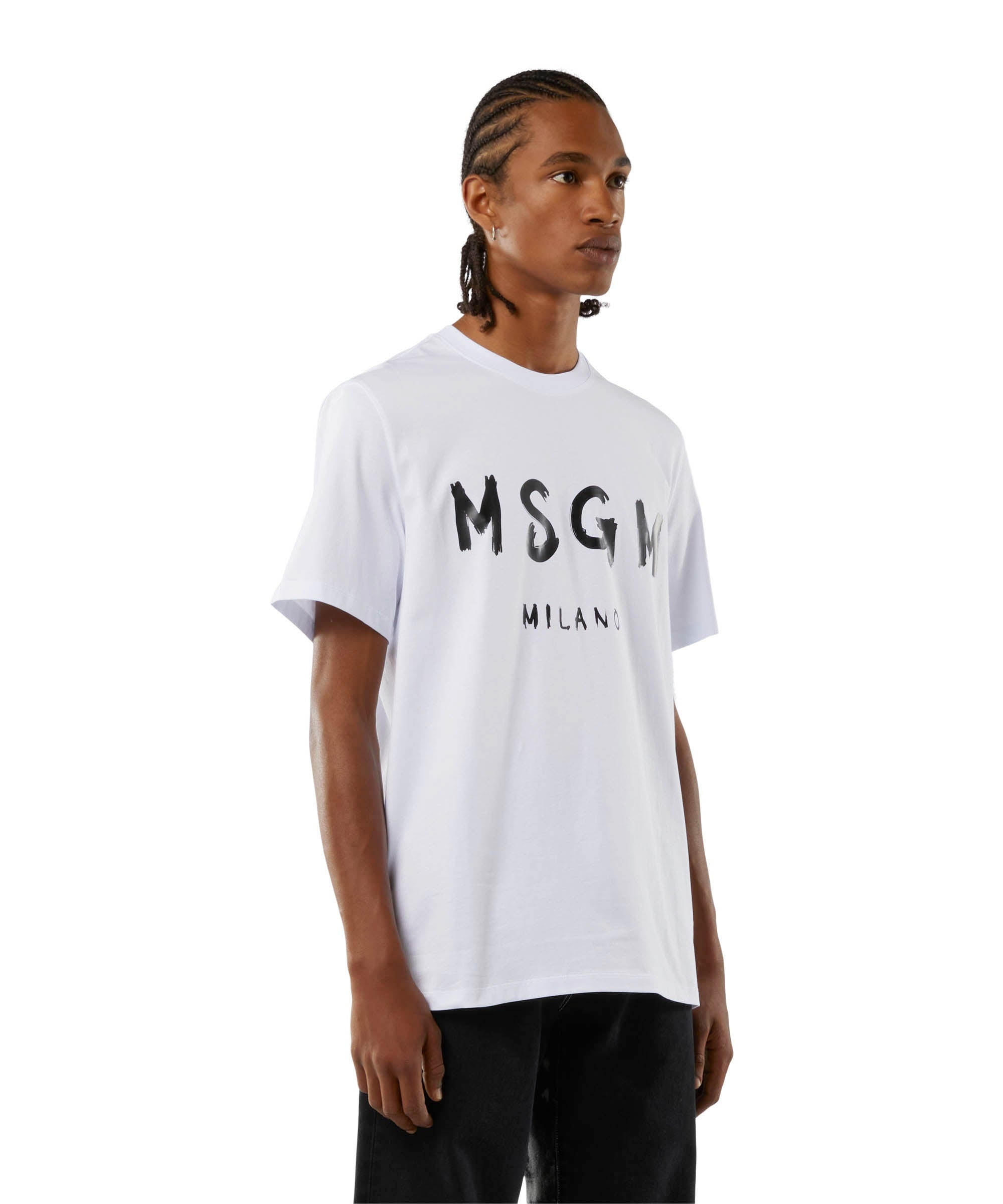 Cotton T-shirt with brushed logo - 4