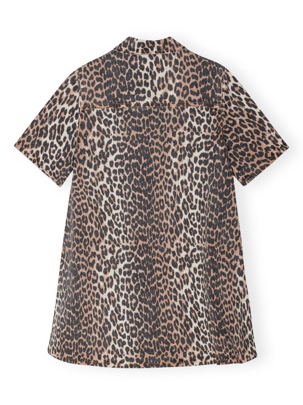 animal-print denim mini skirt - 6