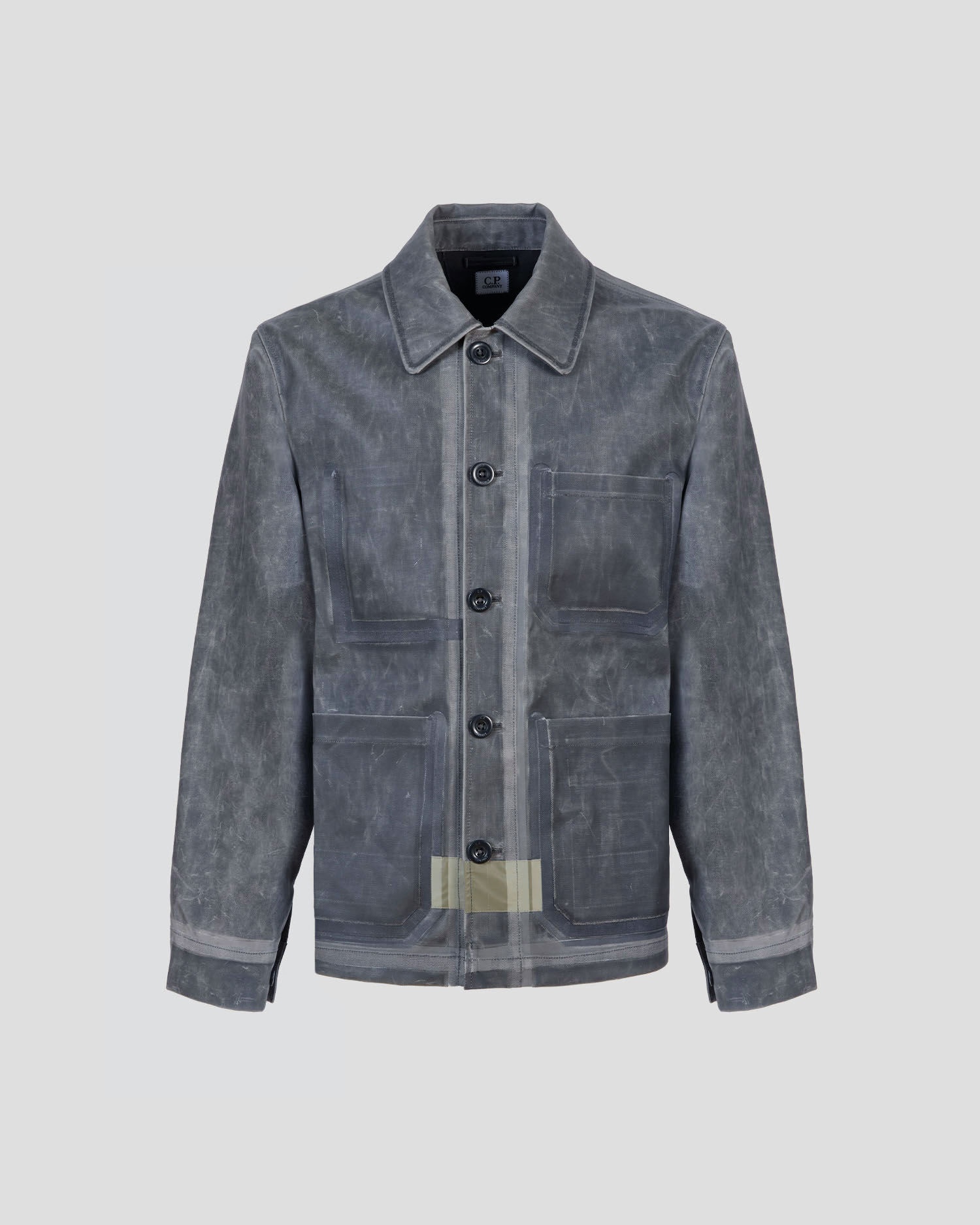 C.P. Company Lens-detail distressed-effect coat - Grey