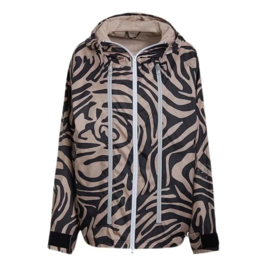 (WMNS) adidas by Stella McCartney Printed Windbreaker 'Beige Black' H59960 - 1