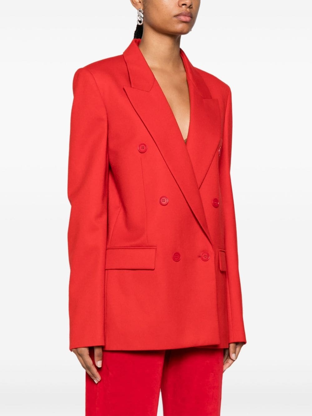 wool double-breasted blazer - 3
