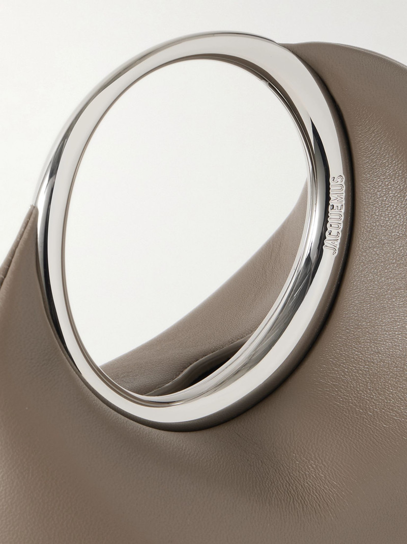 The Calino small leather tote Taupe 4
