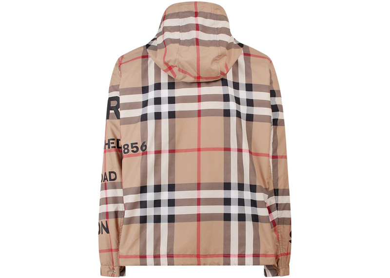 Burberry Burberry Tartan Motif Nylon Jacket Beige outlook