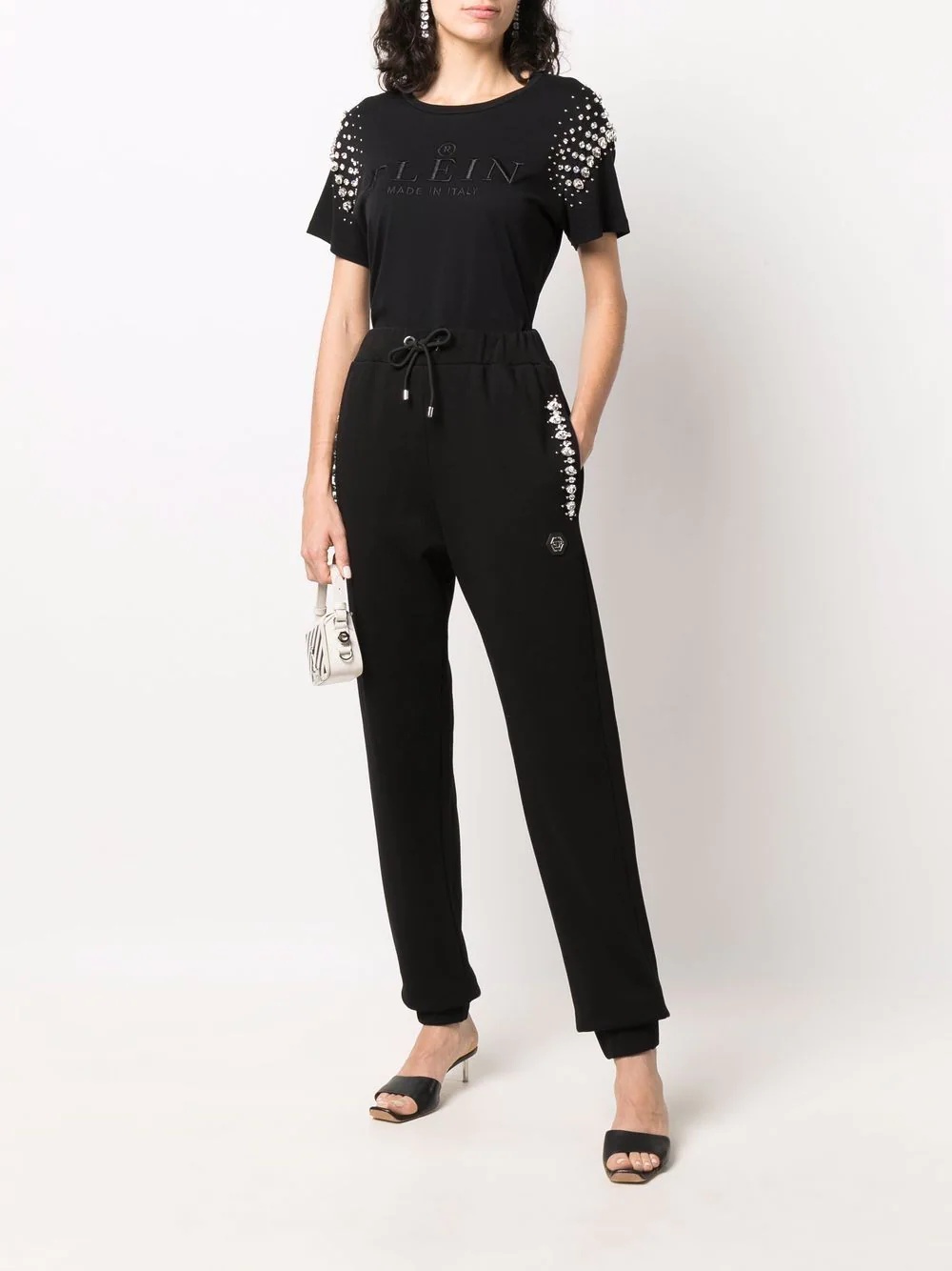 crystal iconic-plein track pants - 2