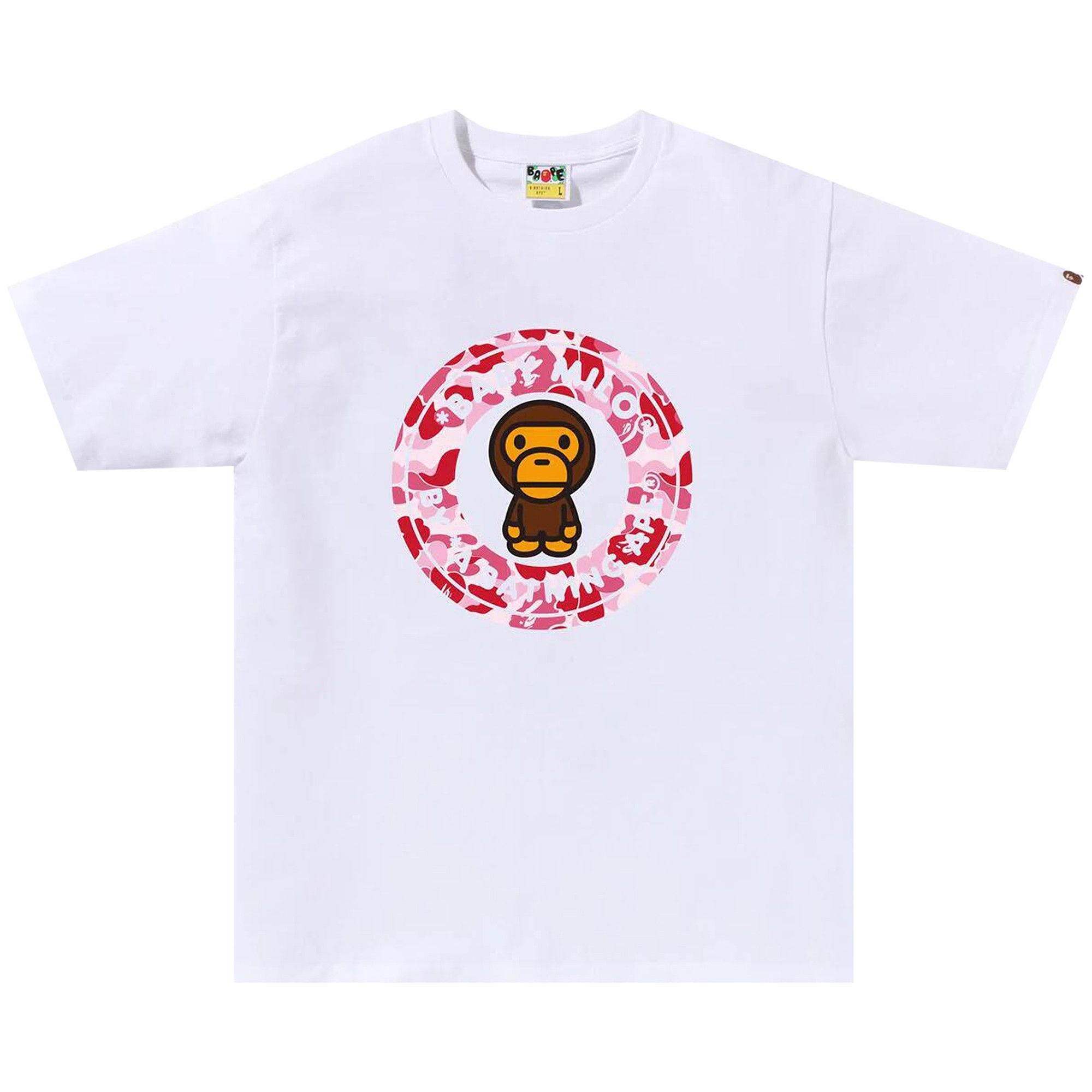 BAPE ABC Camo Milo Busy Works Tee 'White/Pink' - 1