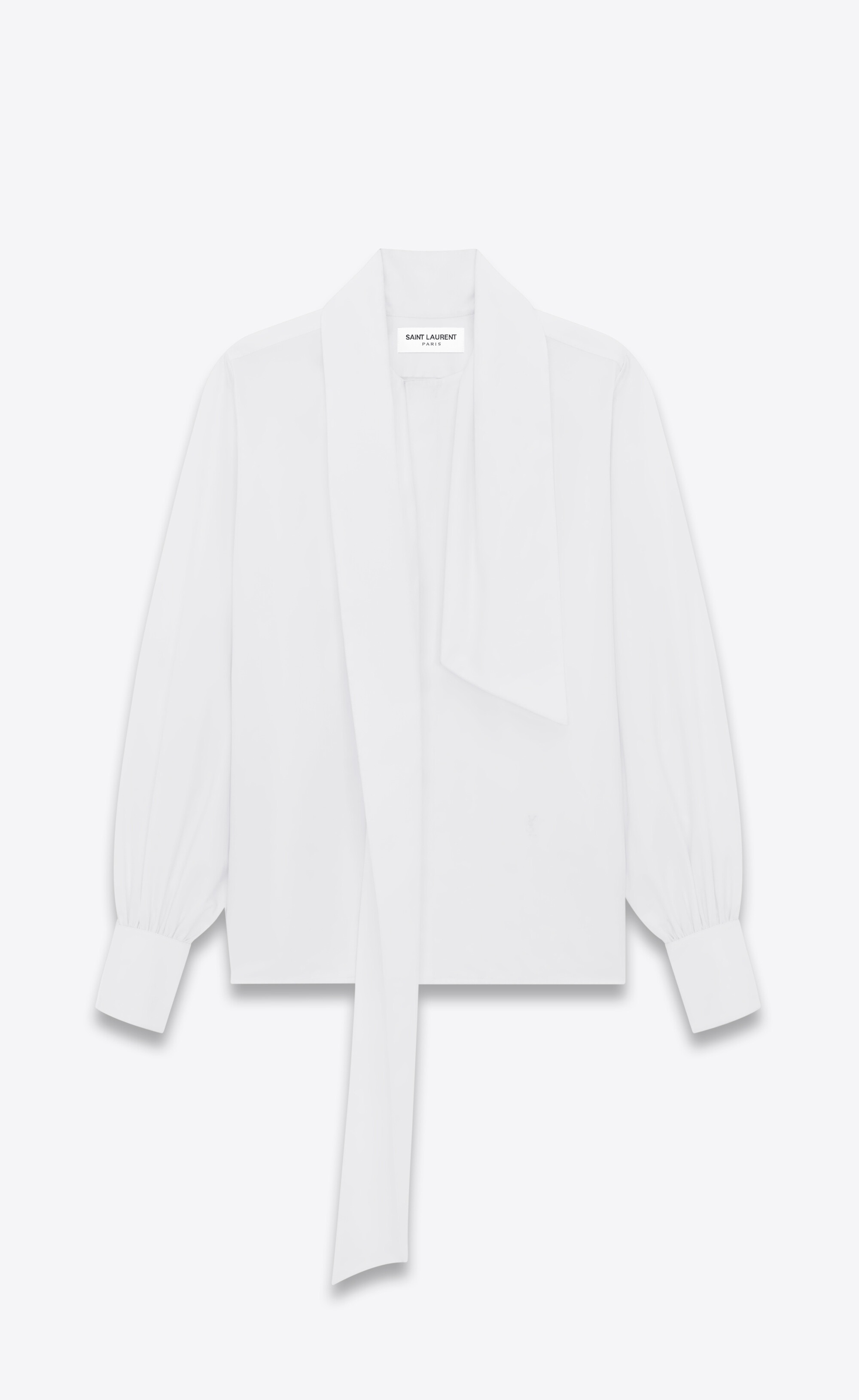 lavallière-neck blouse in cotton poplin - 2