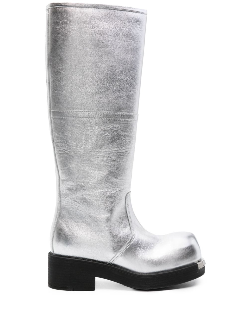 Biker metallic-leather boots - 1