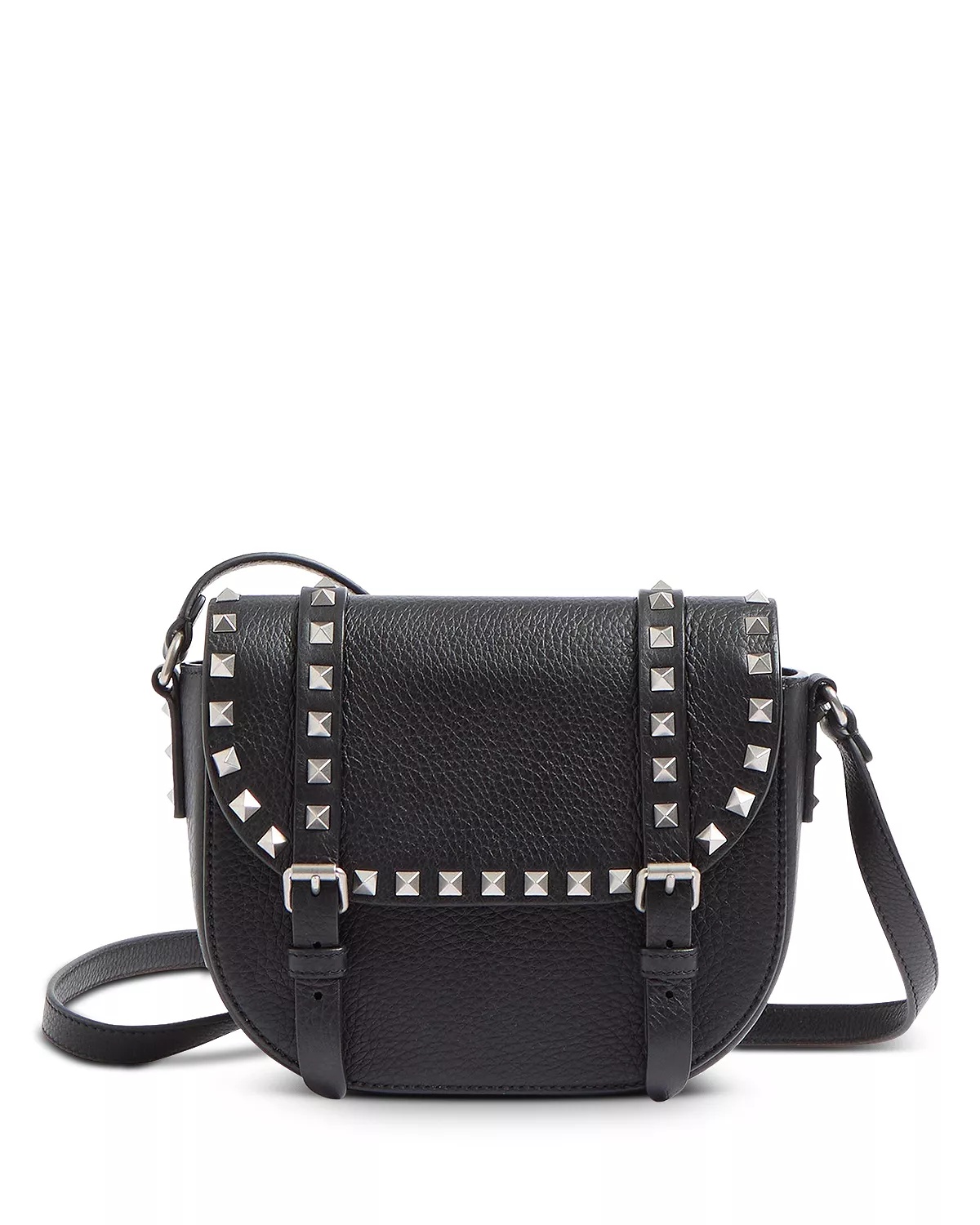 Rockstud Textured Leather Messenger Bag - 1