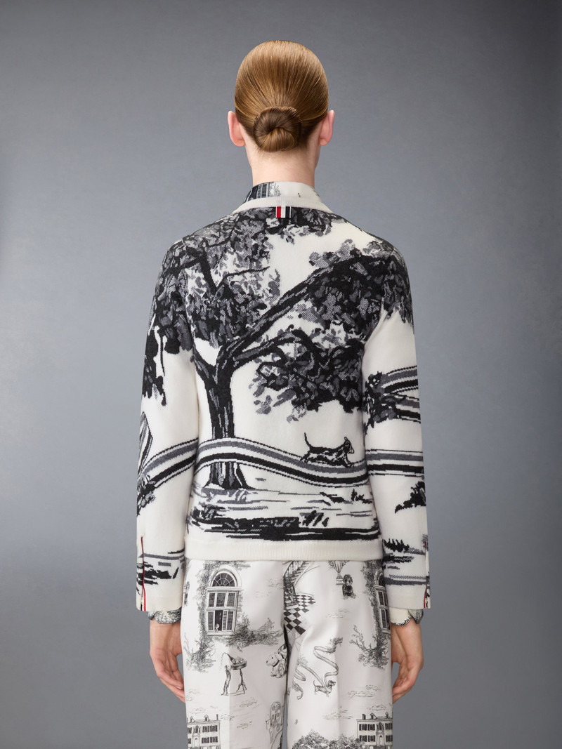 CASHMERE JERSEY INTARSIA HECTOR TOILE CARDIGAN 3