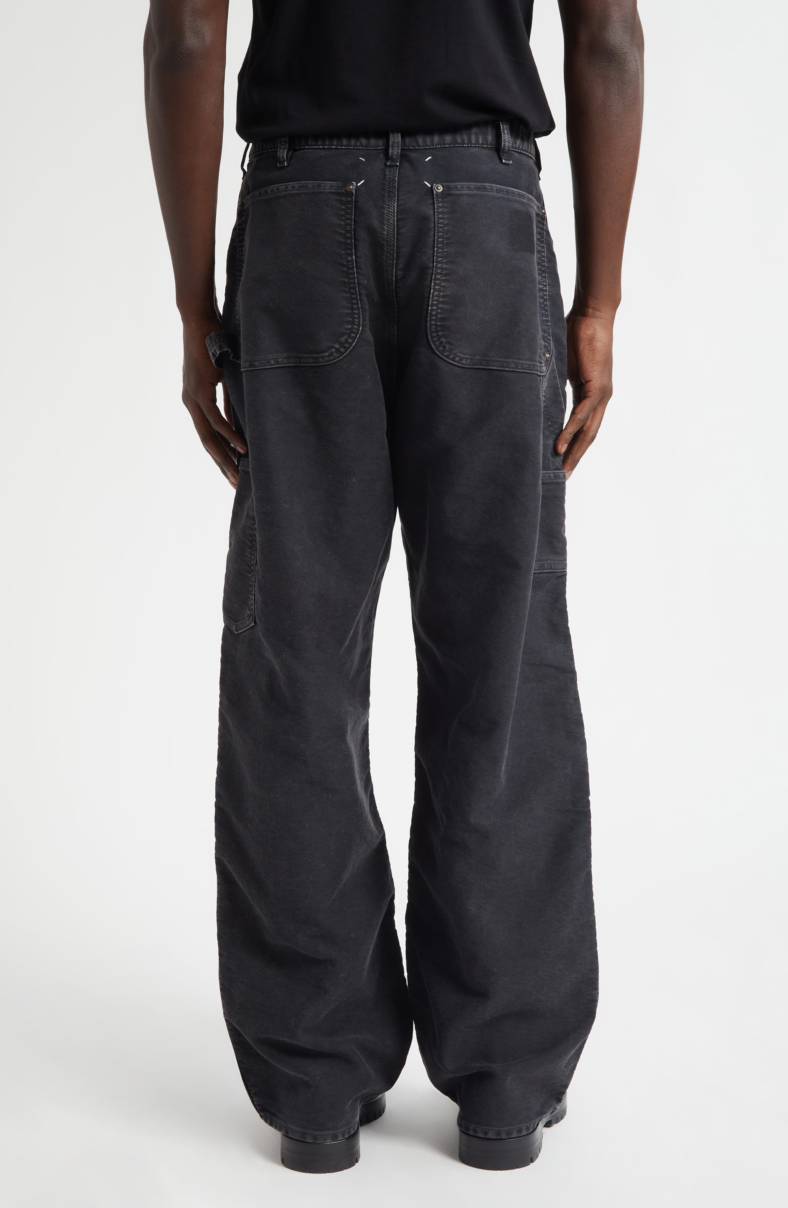 Maison Margiela Straight Leg Carpenter Jeans in Marbr Black at Nordstrom - 3