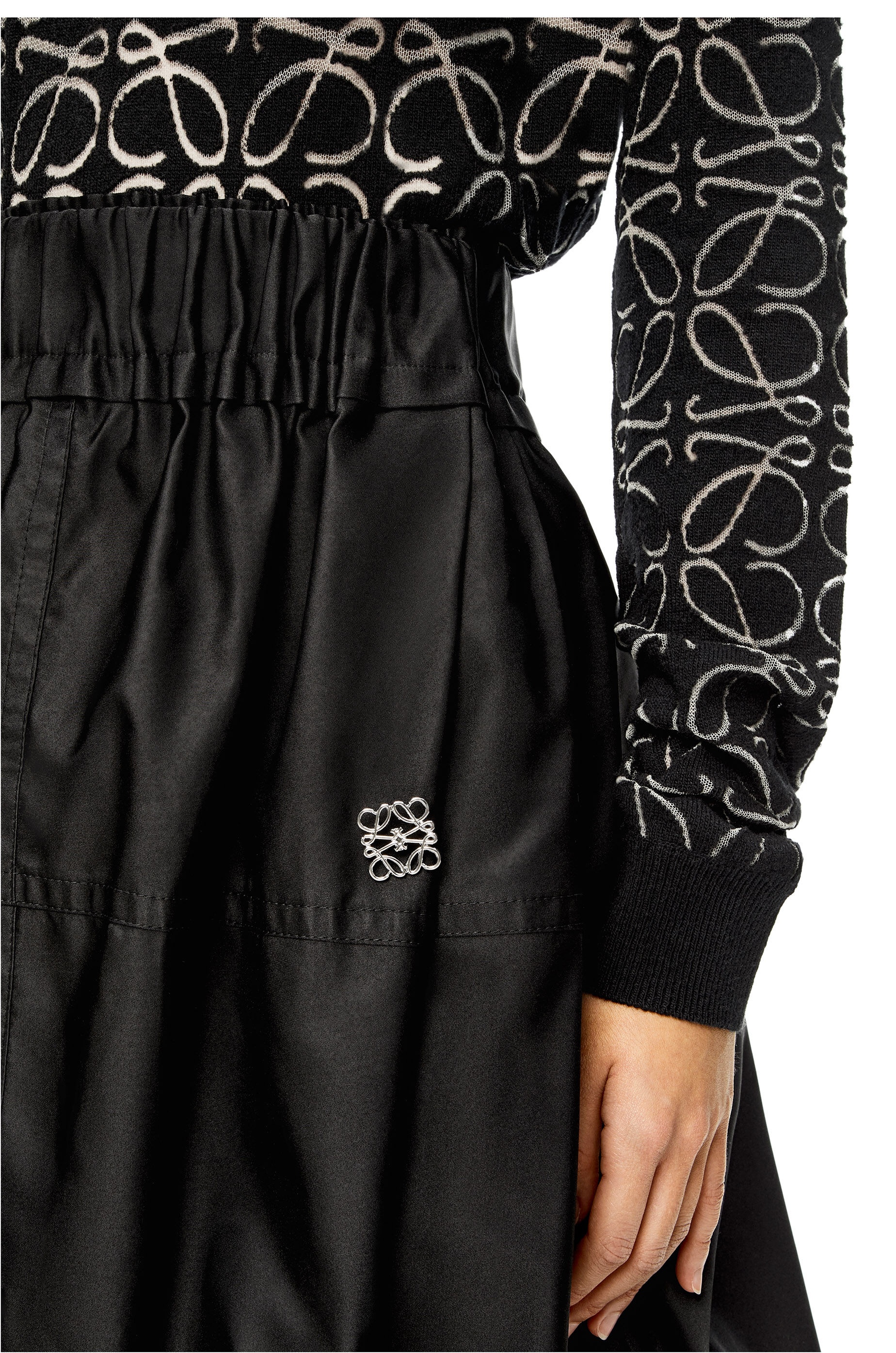 Balloon skirt in silk and polyester - 5