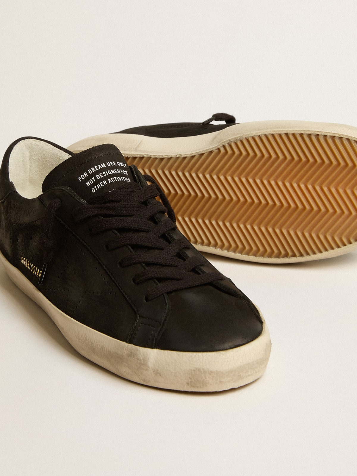 Super-Star in black nubuck with perforated star and black nubuck heel tab - 3