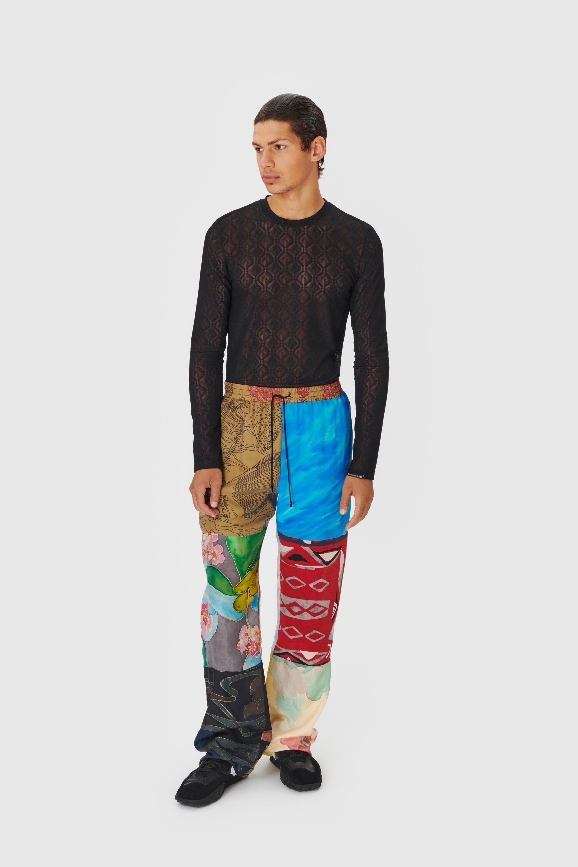 Regenerated Silk Scarves Fluid Pants - 1