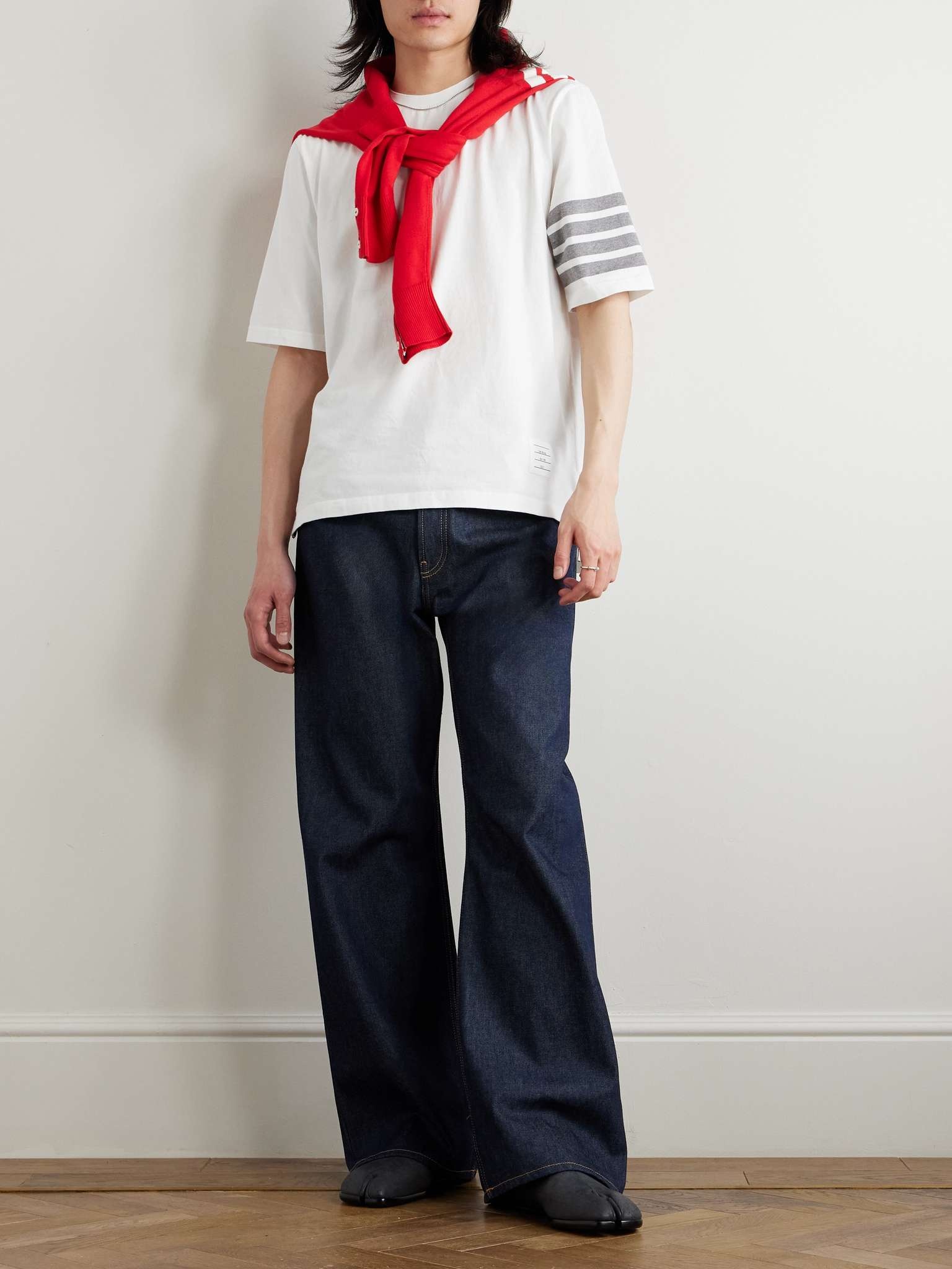 Logo-Appliquéd Striped Cotton-Jersey T-Shirt - 2