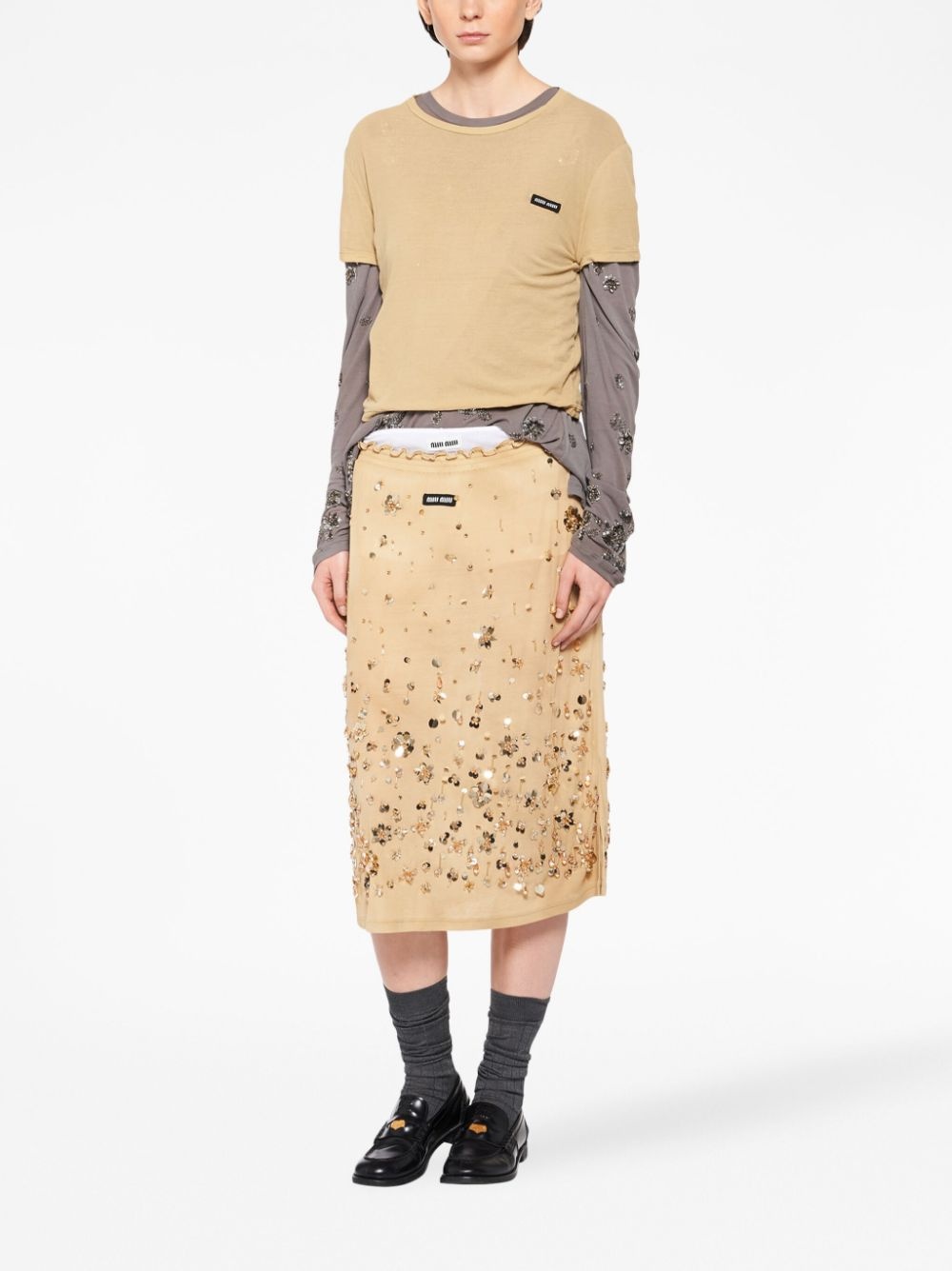 sequin-embellished jersey dress - 2