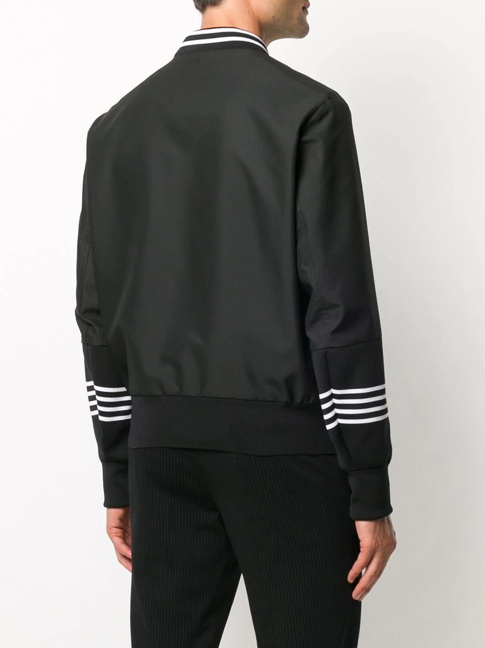 stripe trim bomber jacket - 4