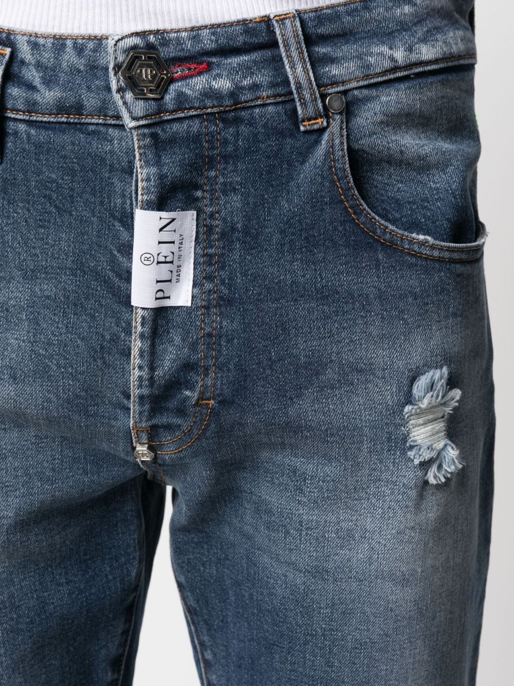 logo-patch slim-cut jeans - 5
