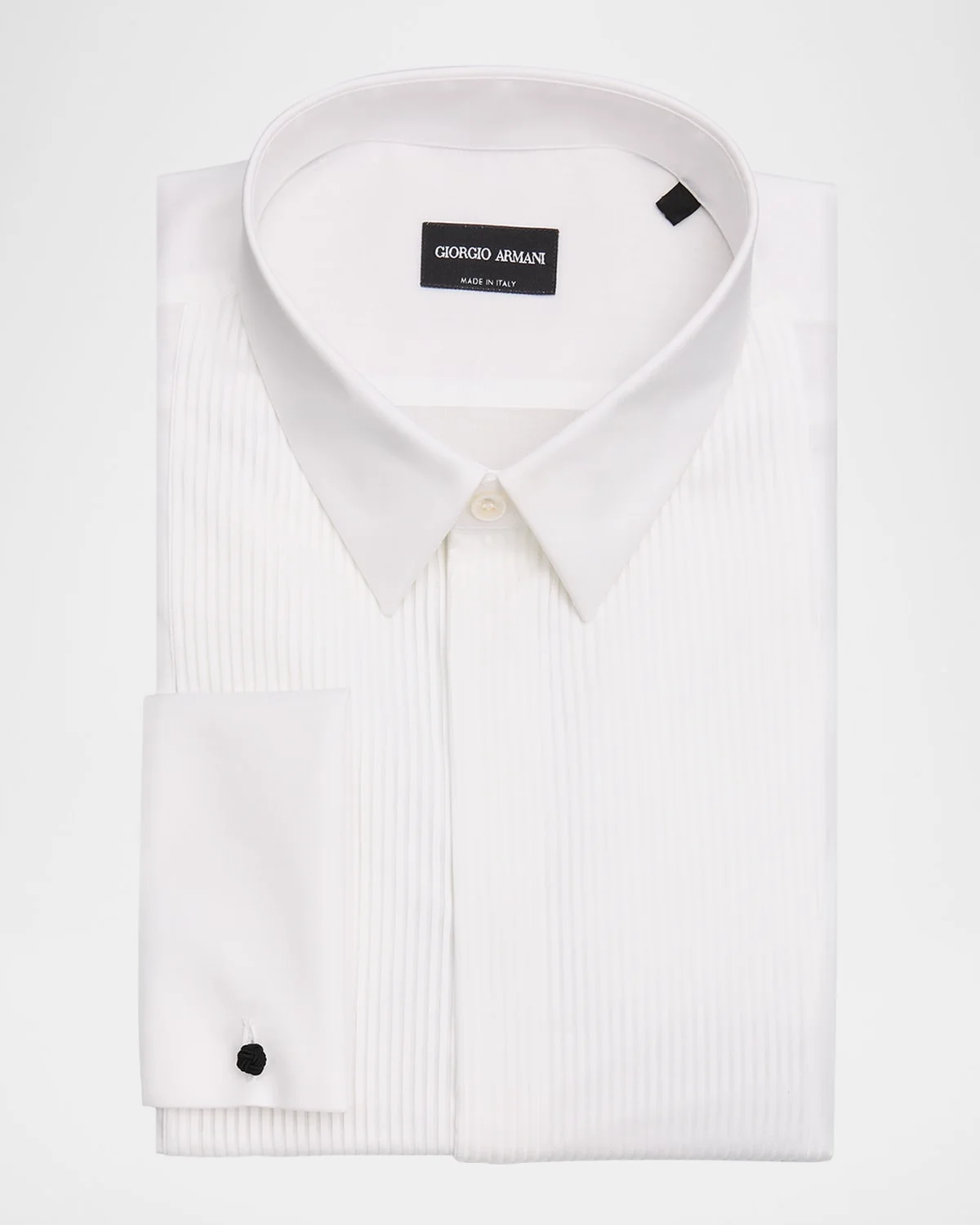 Men's Pleated-Bib Cotton Tuxedo Shirt - 1
