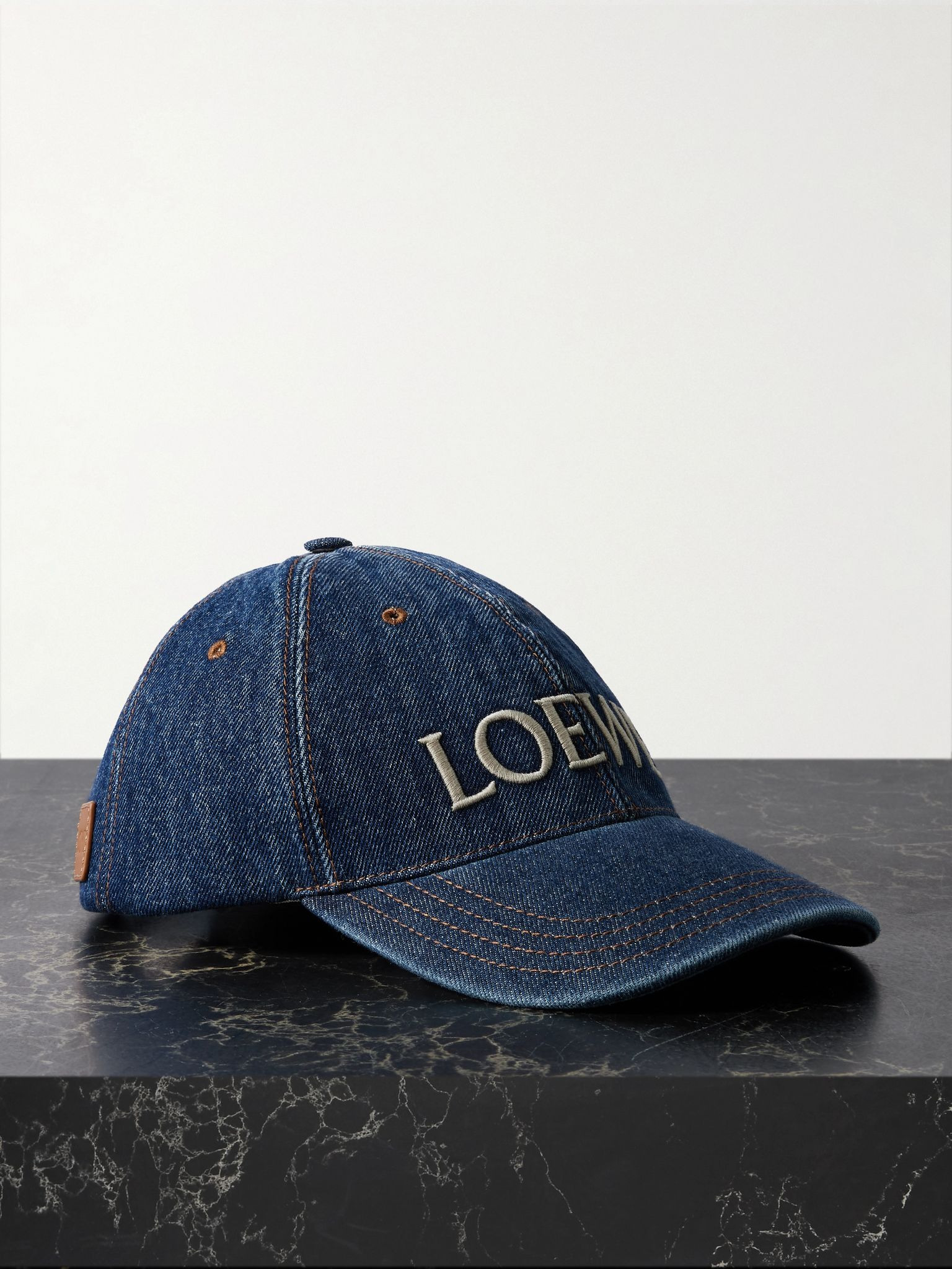 + Paula's Ibiza embroidered denim baseball cap Mid denim - 1