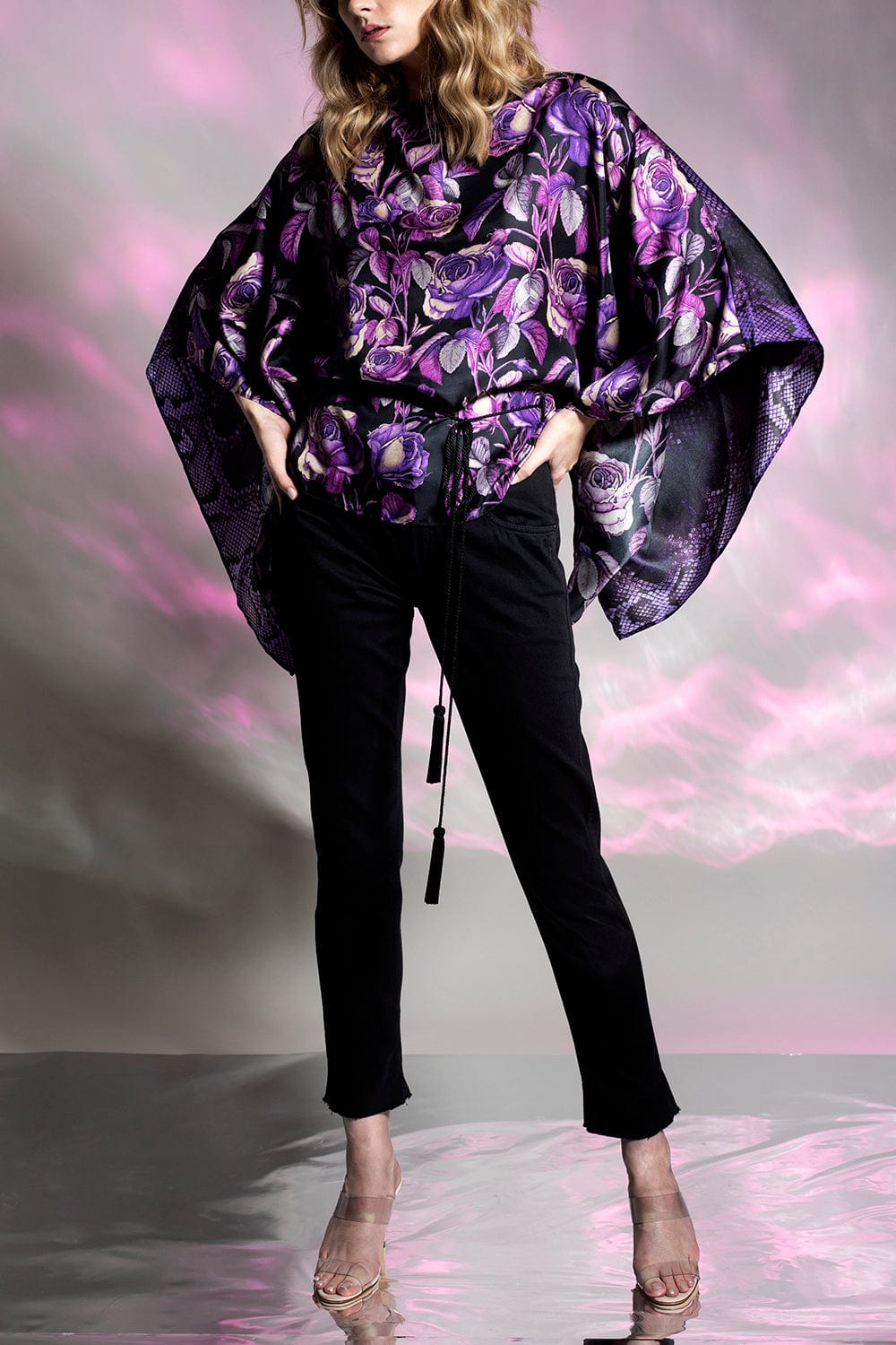 Poncho Blouse with Belt - 2