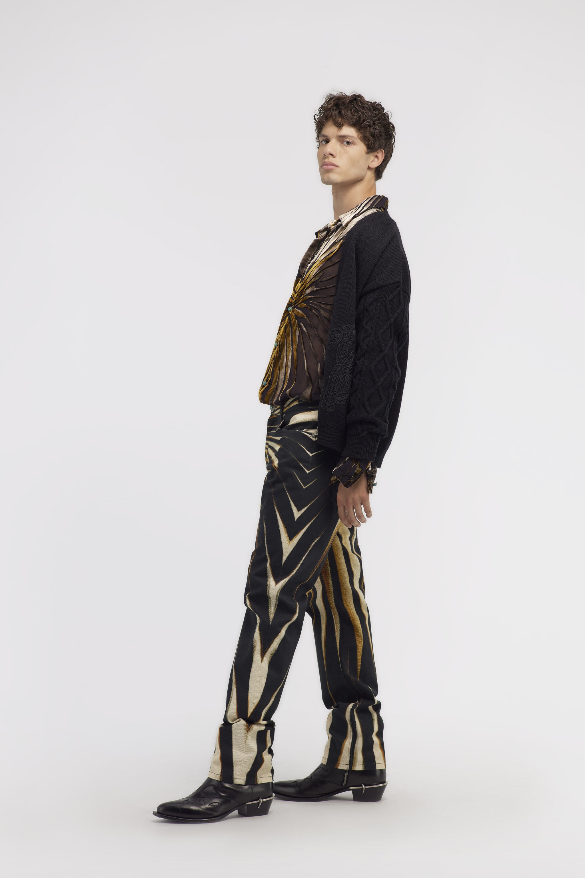Slim fit jeans with Ray of Gold print - 2