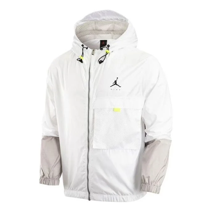 Men's Air Jordan Colorblock Zipper Hooded Jacket Autumn White DM1868-100 - 1