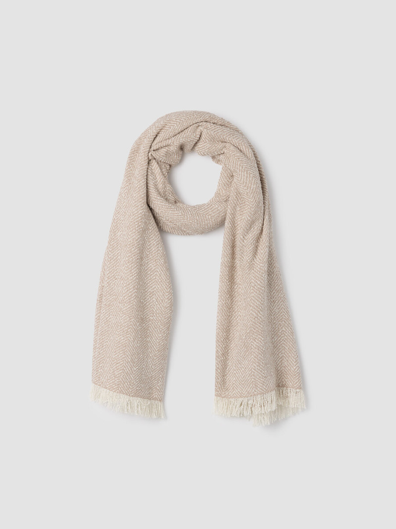 Handloomed Organic Cotton Herringbone Scarf 1