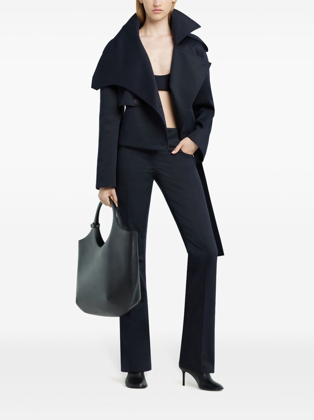 belted flared pants - 2