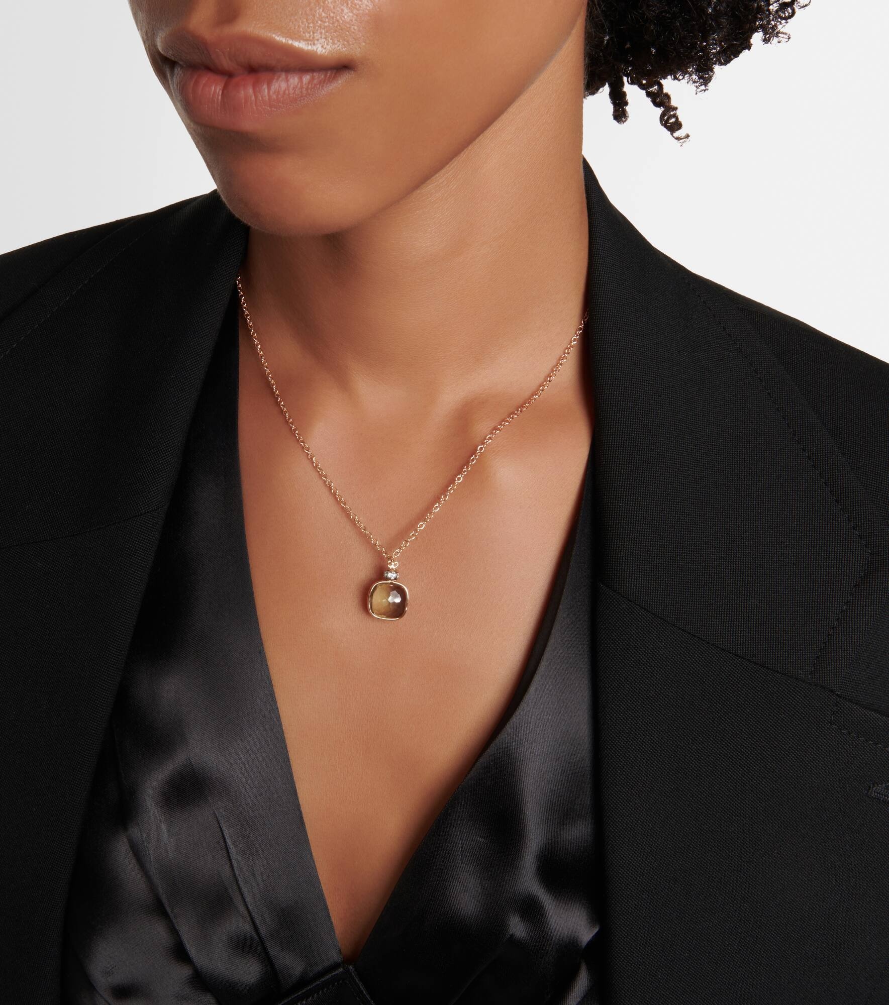 Nudo 18kt gold necklace with prasiolite and diamonds - 5