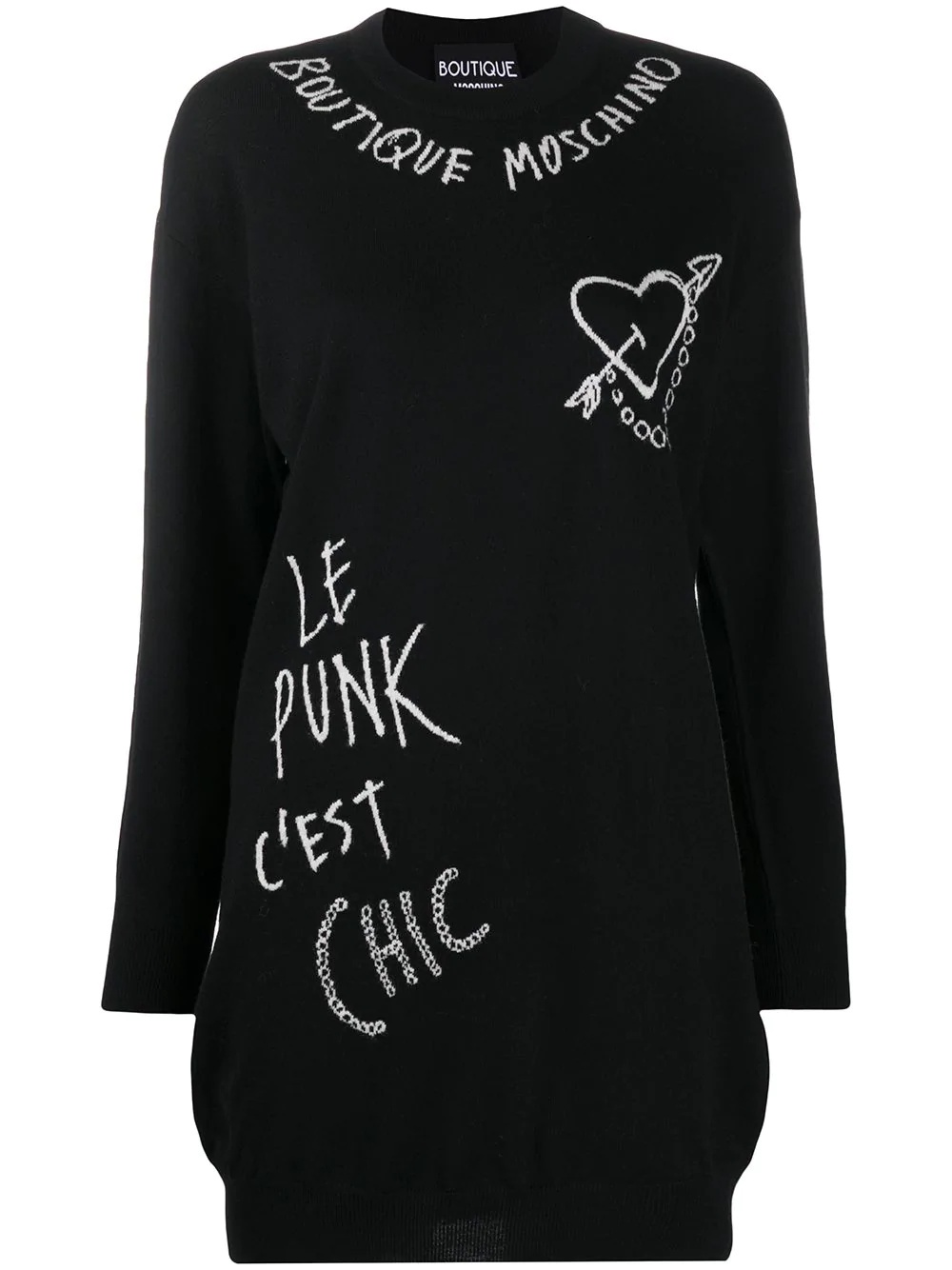 slogan print jumper dress - 1