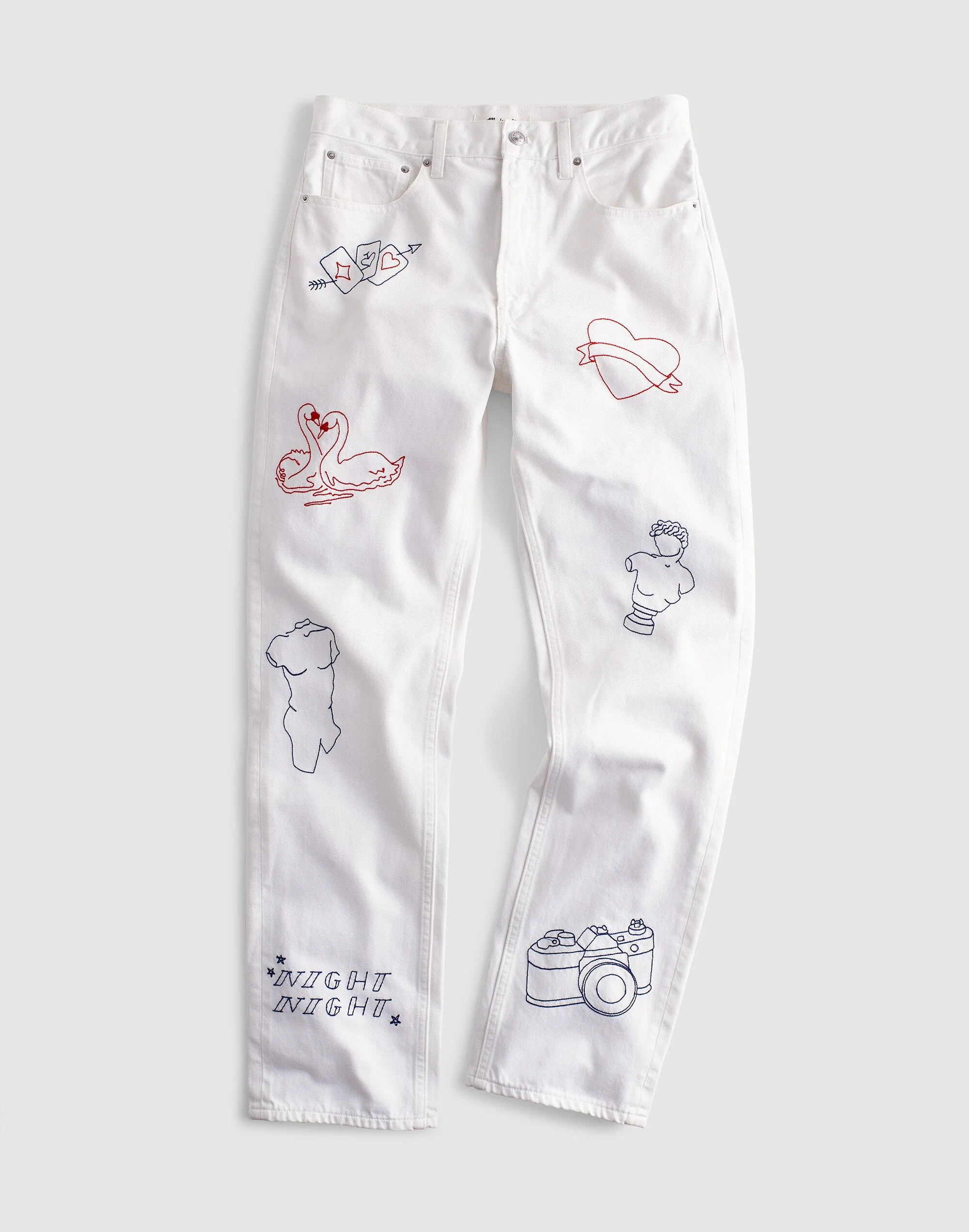 Embroidered Slim Boyfriend Jean - 1