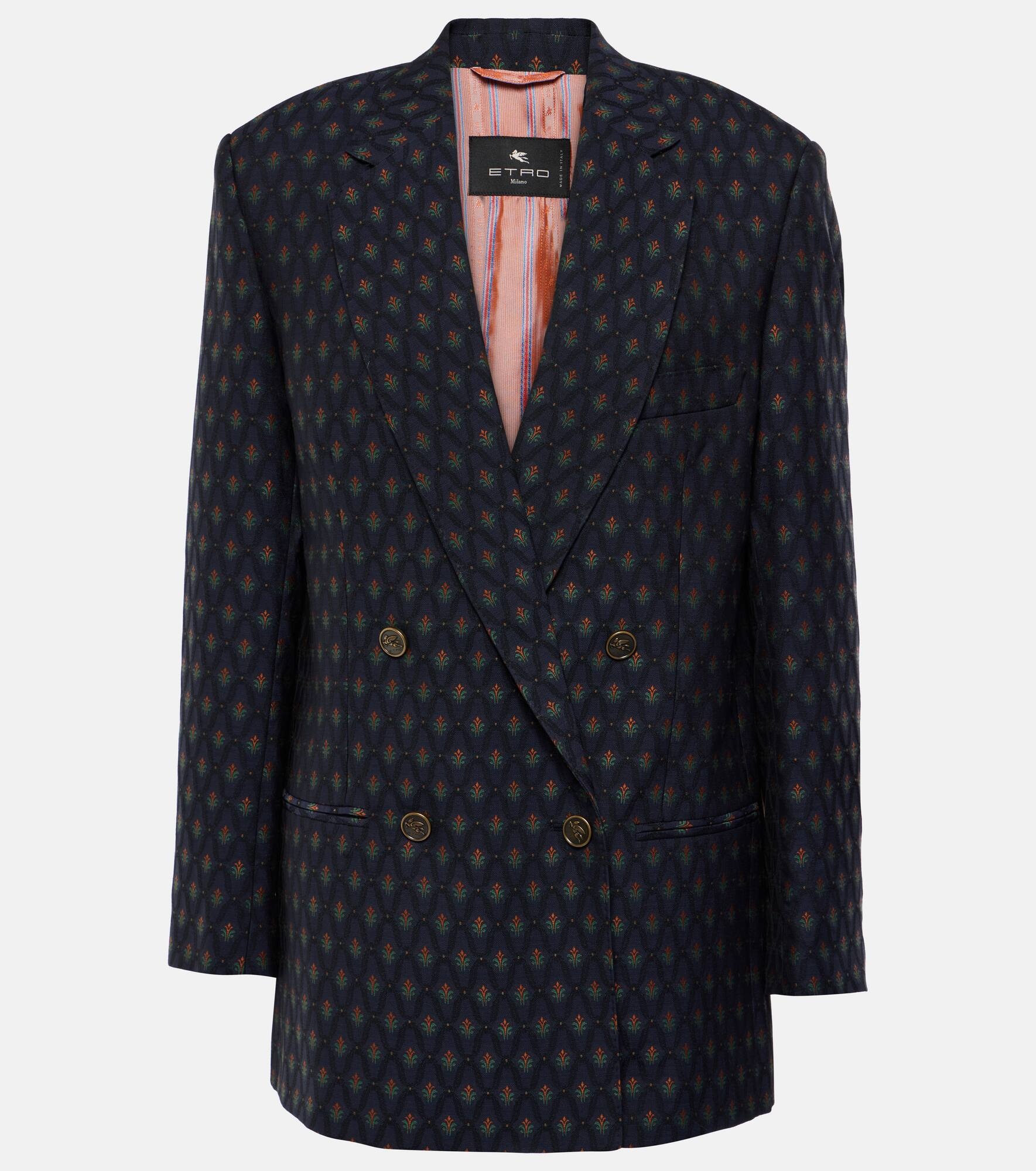 Printed wool and cotton blazer - 1