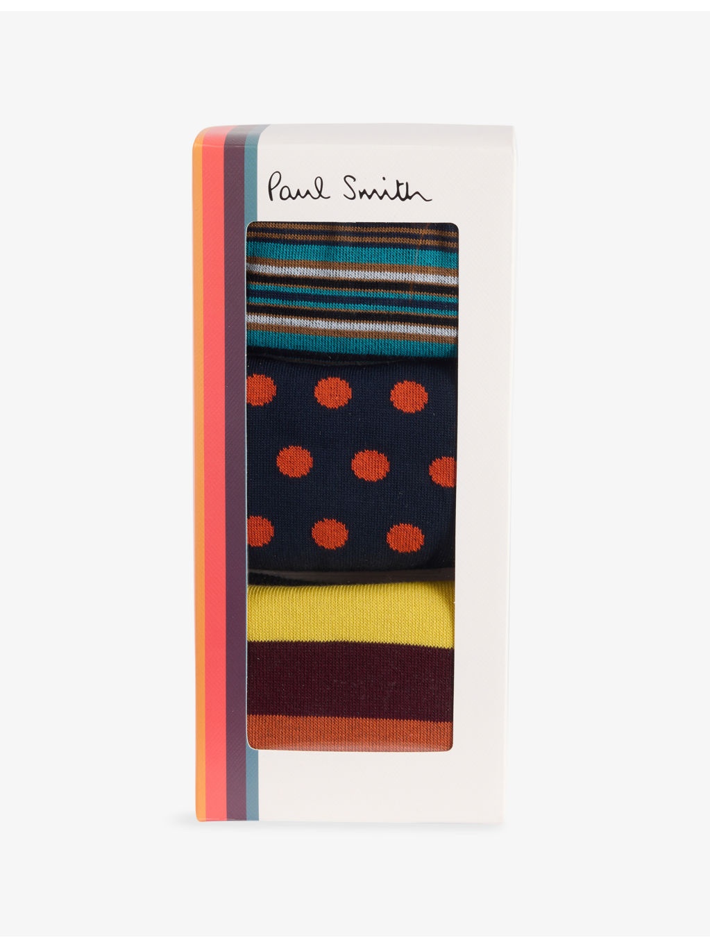 Stripe and Spot Pack of Three Cotton-Blend Socks - 3