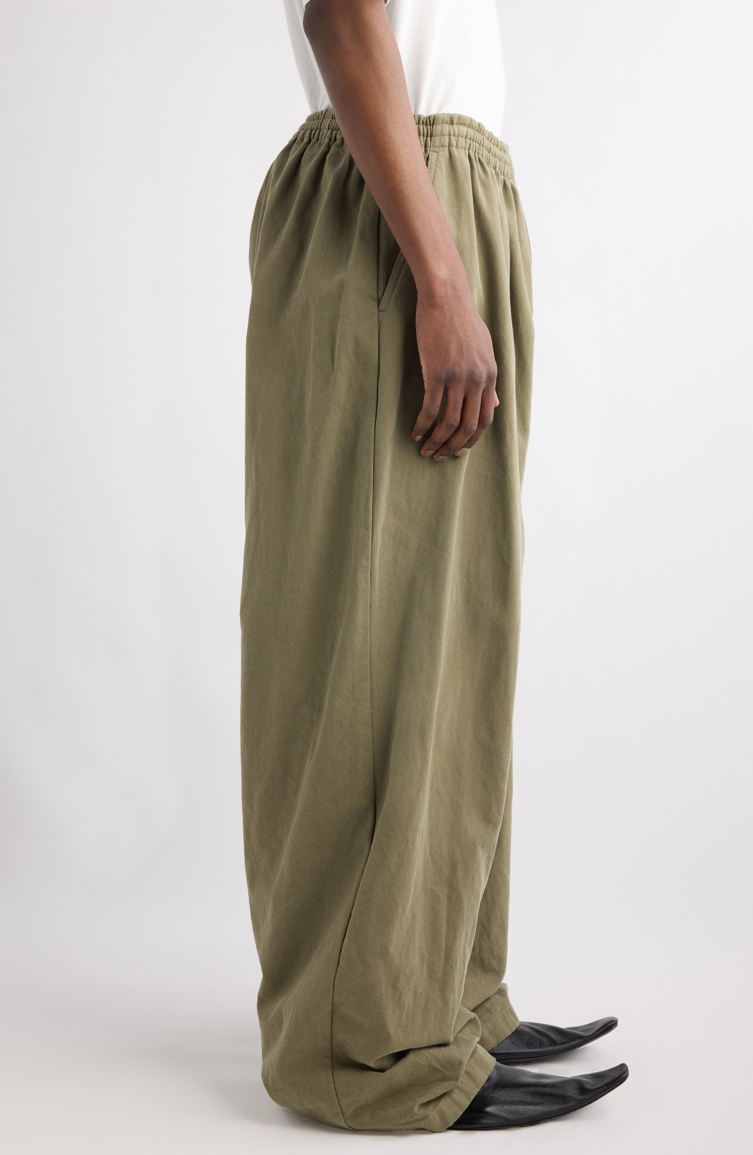 Balenciaga Baggy Cotton Canvas Pants in Linden at Nordstrom - 4