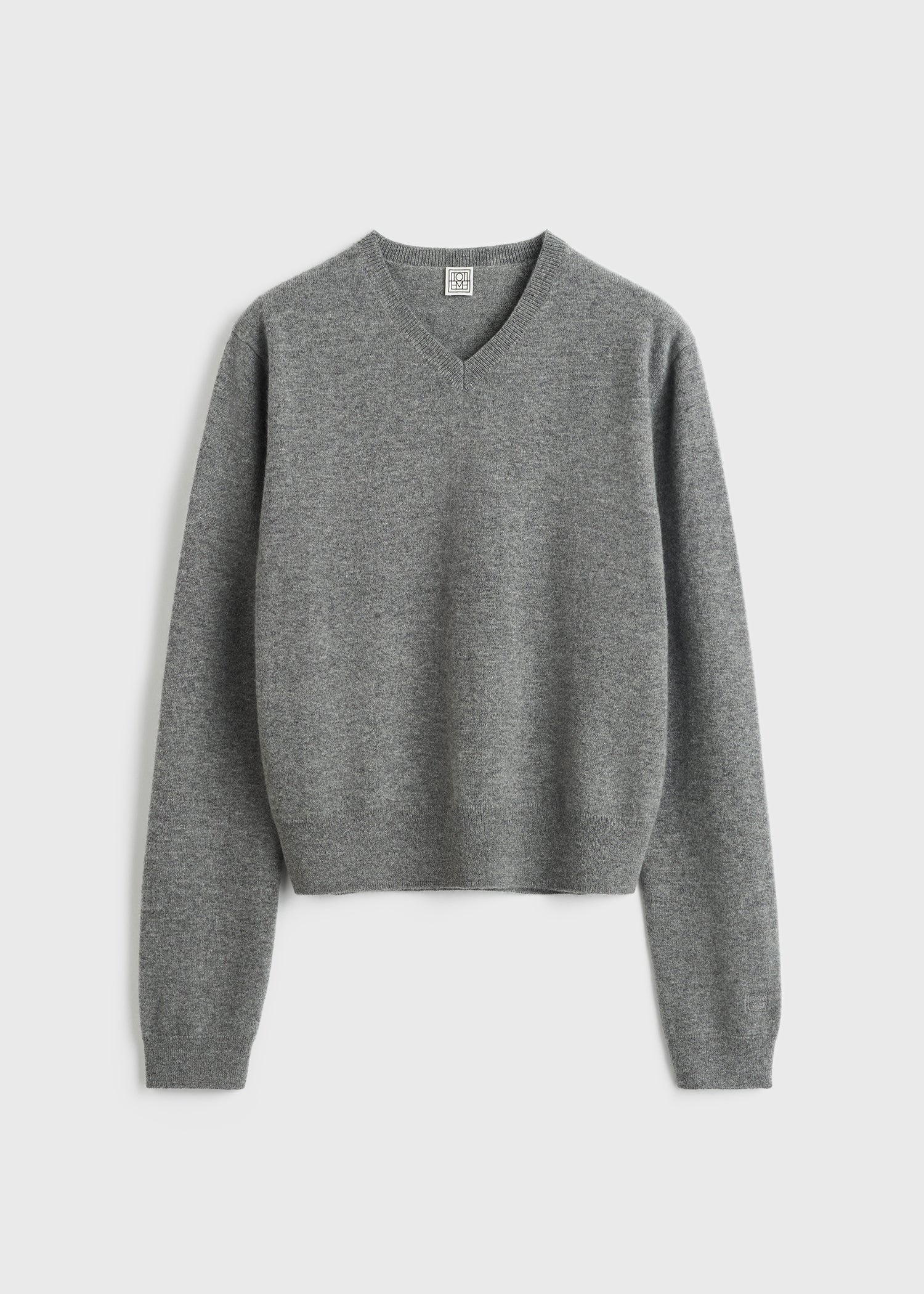 Classic V-neck knit grey - 1