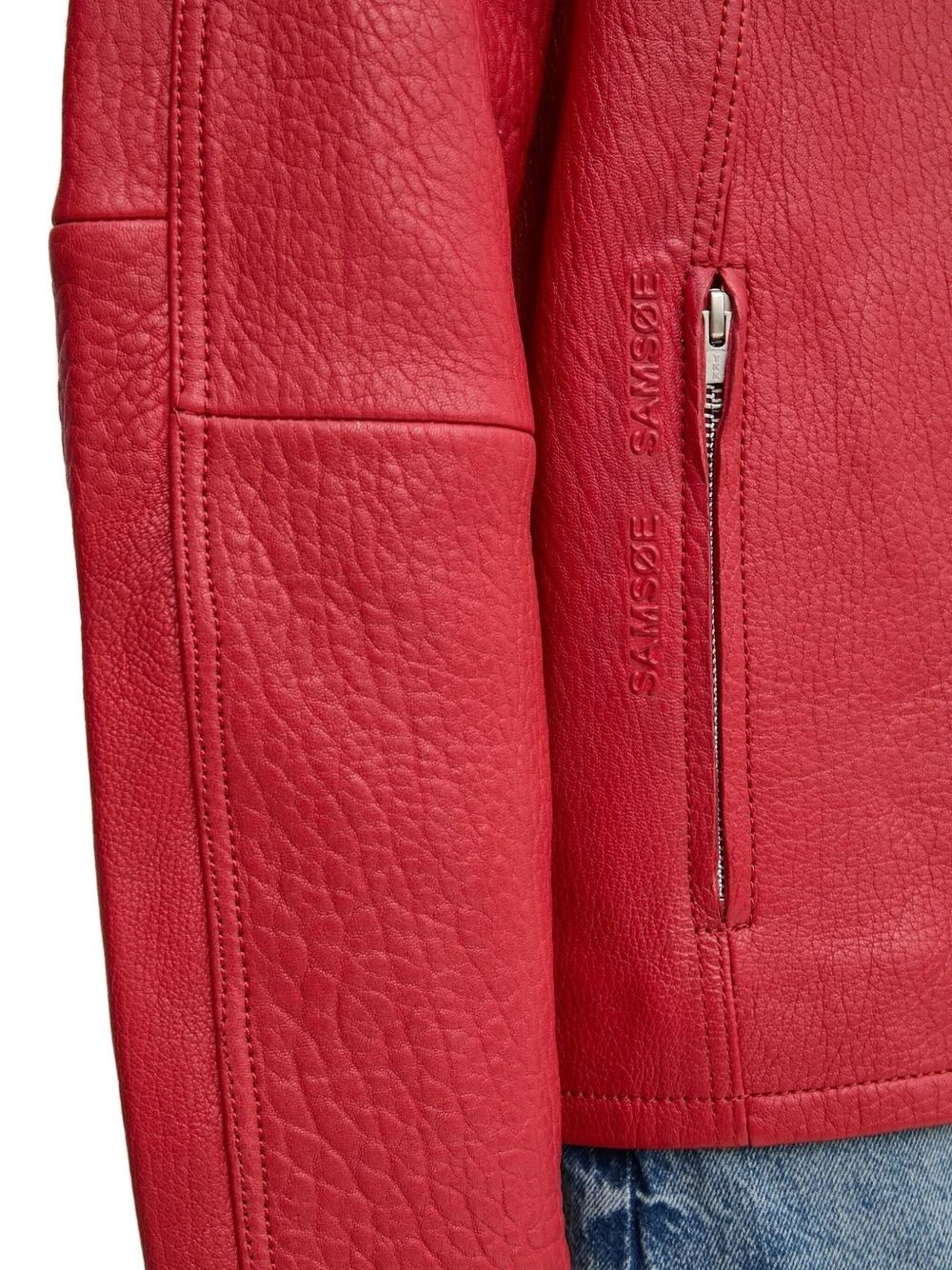 Sanok textured-leather zip-front jacket - 4
