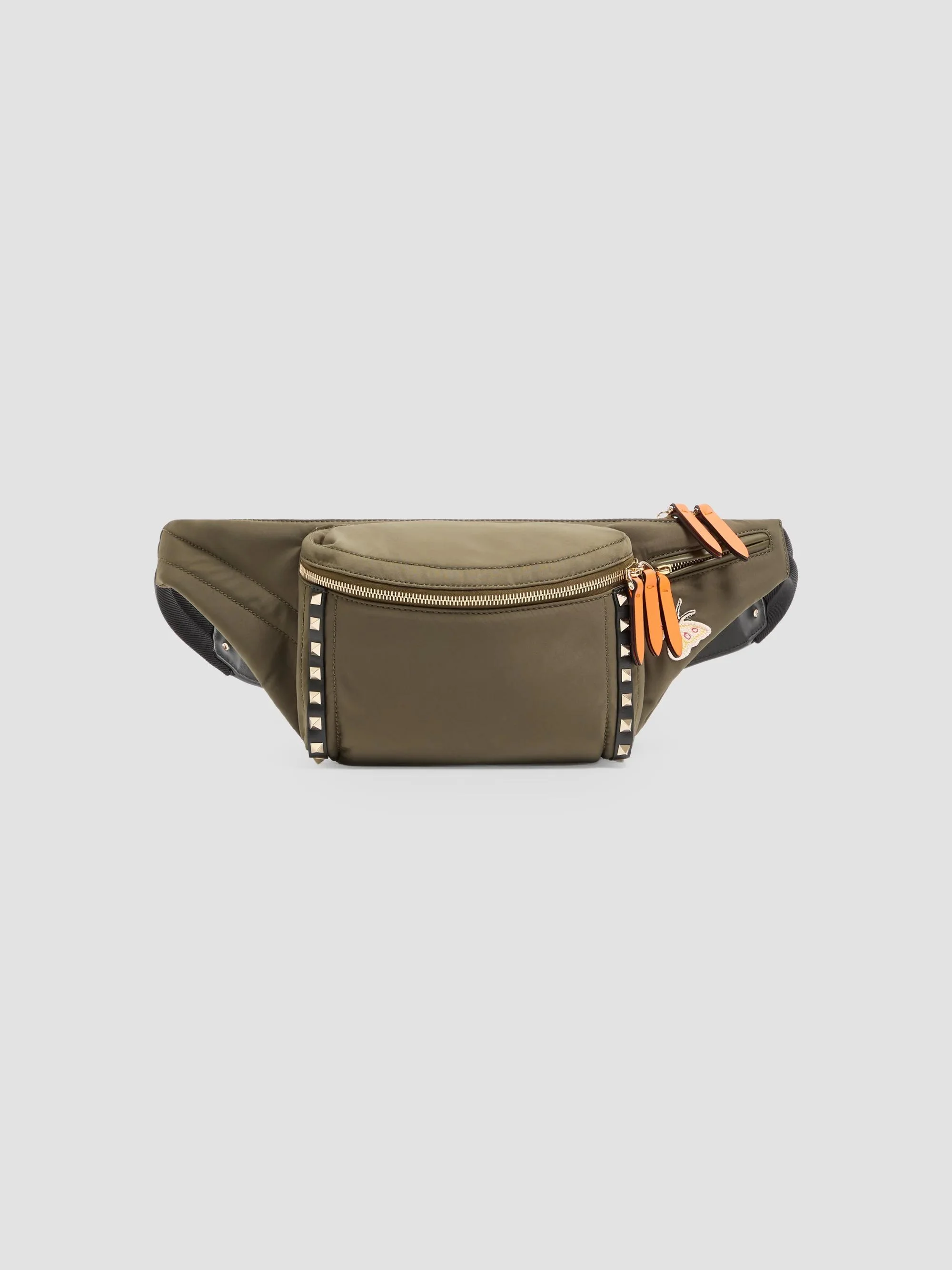 Men's Stud Up Waist Bag in Technical Fabric - Military Green - 1