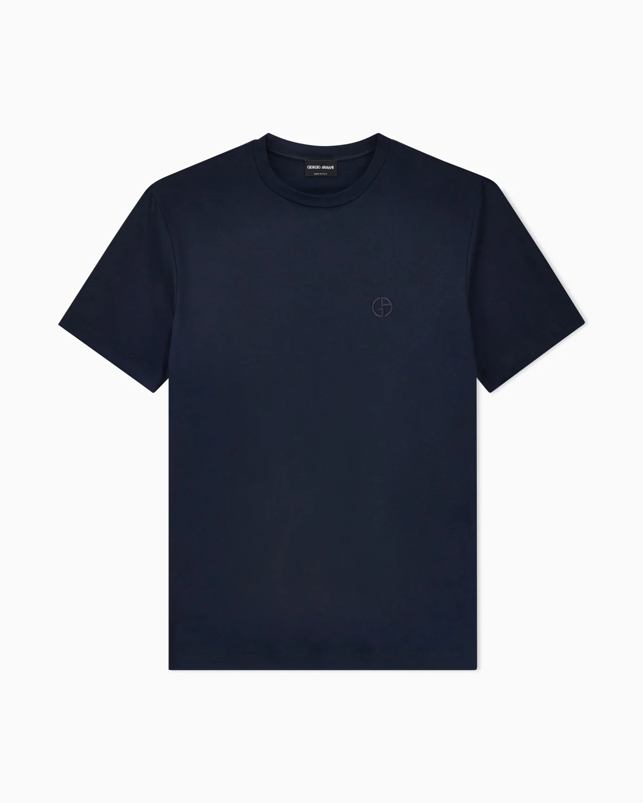 COTTON-INTERLOCK T-SHIRT WITH EMBROIDERED LOGO - 1