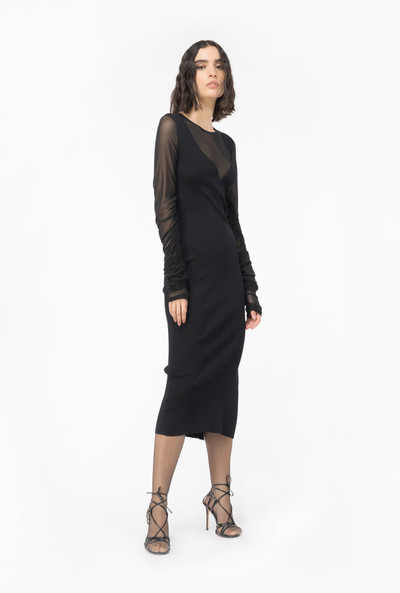 PINKO LONG KNIT DRESS WITH TULLE outlook